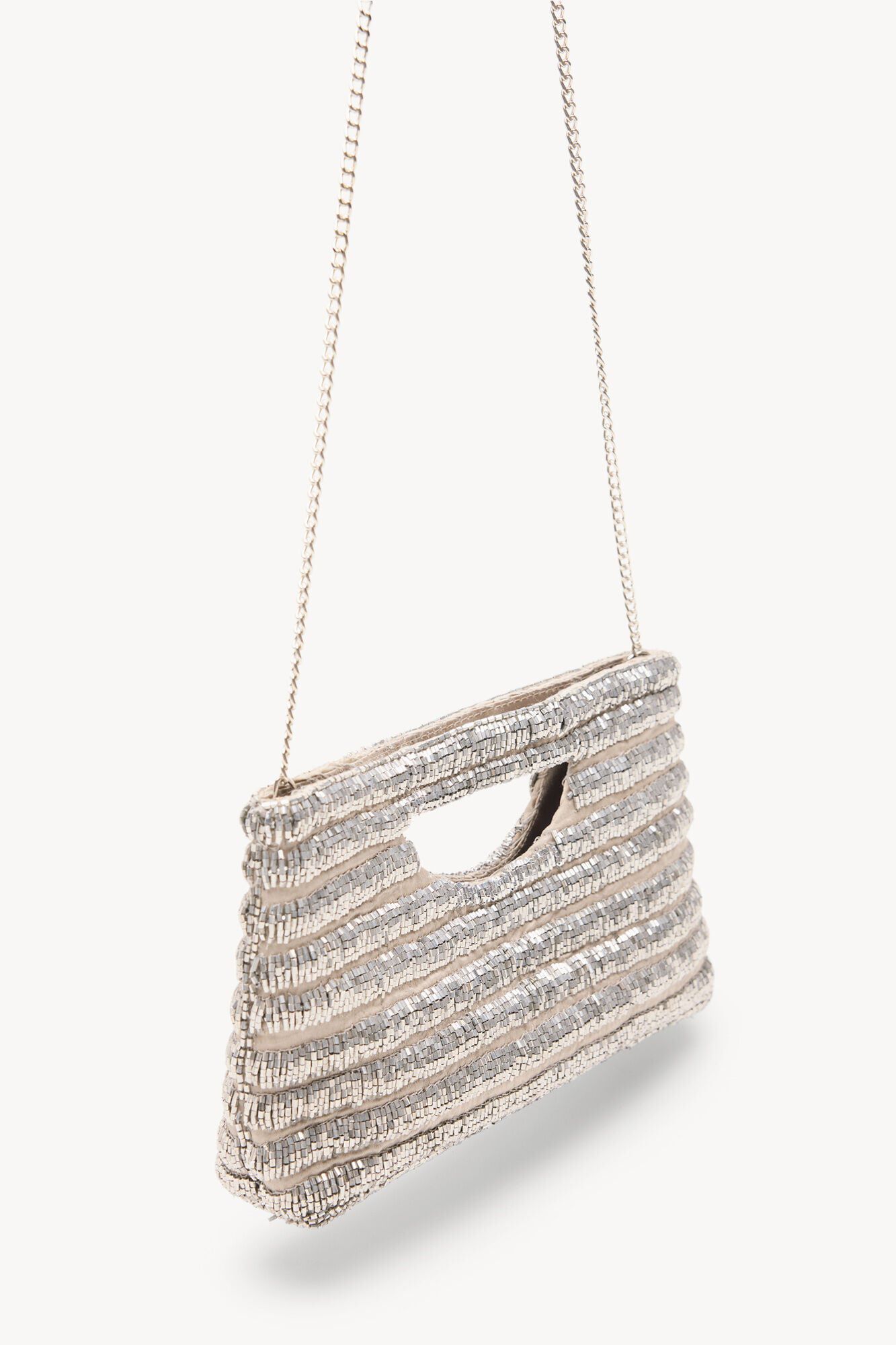 Hoss Intropia Nina. Bolsa de mano de abalorios Gris