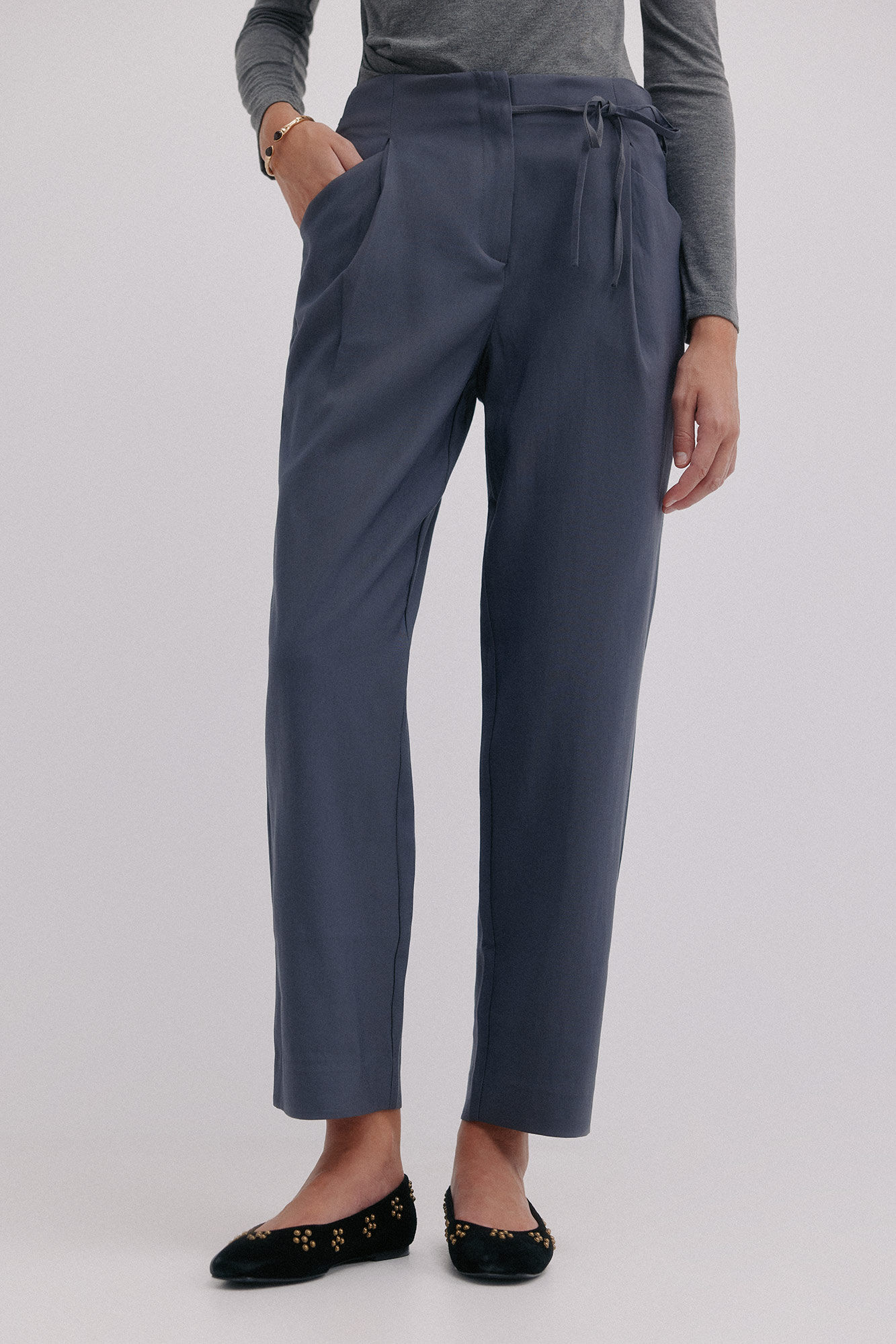 Hoss Intropia Piper. Pantal&oacute;n con lazo