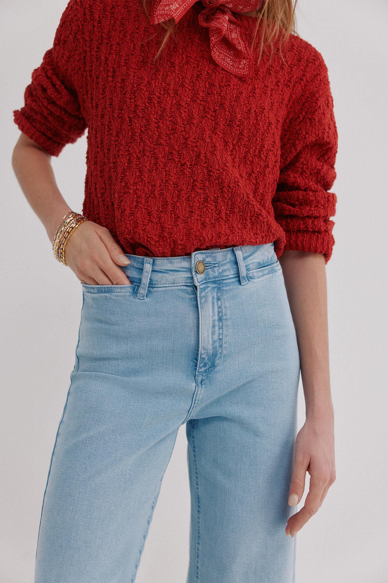 Hoss Intropia B&aacute;rbara. Jeans wide leg Azul