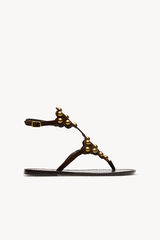 Hoss Intropia Maisa. Sandalias de piel con piezas met&aacute;licas Marron
