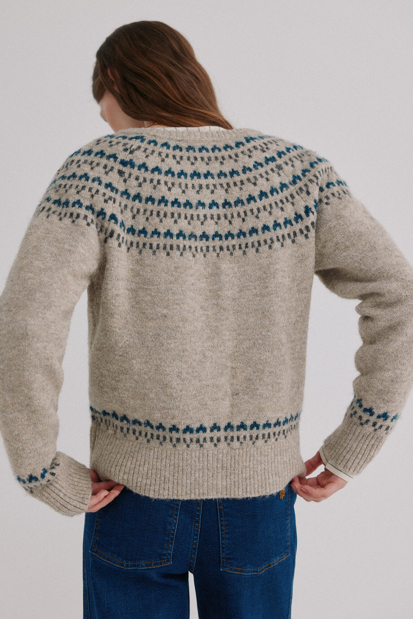 Hoss Intropia Nilda. Chamarra de punto Estampado granate