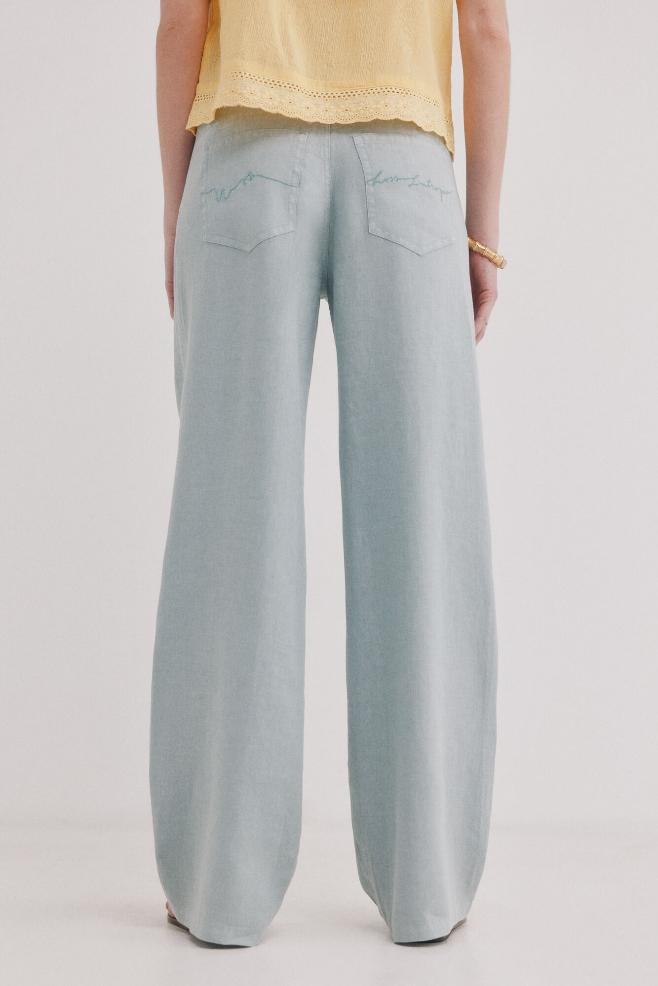 Hoss Intropia Paupa. Pantal&oacute;n de lino Azul