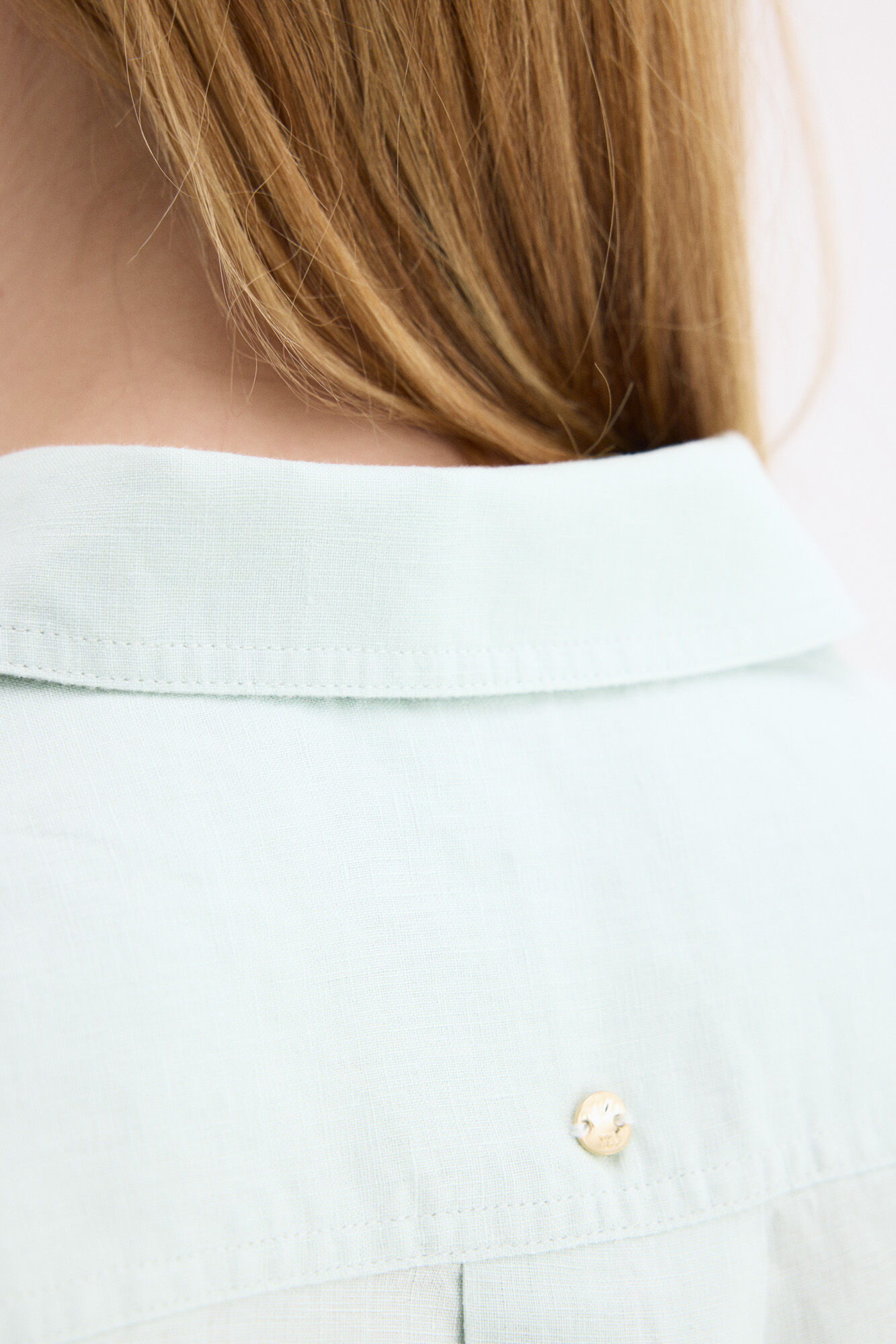 Pedro del Hierro Camisa de lino de manga larga Turquesa