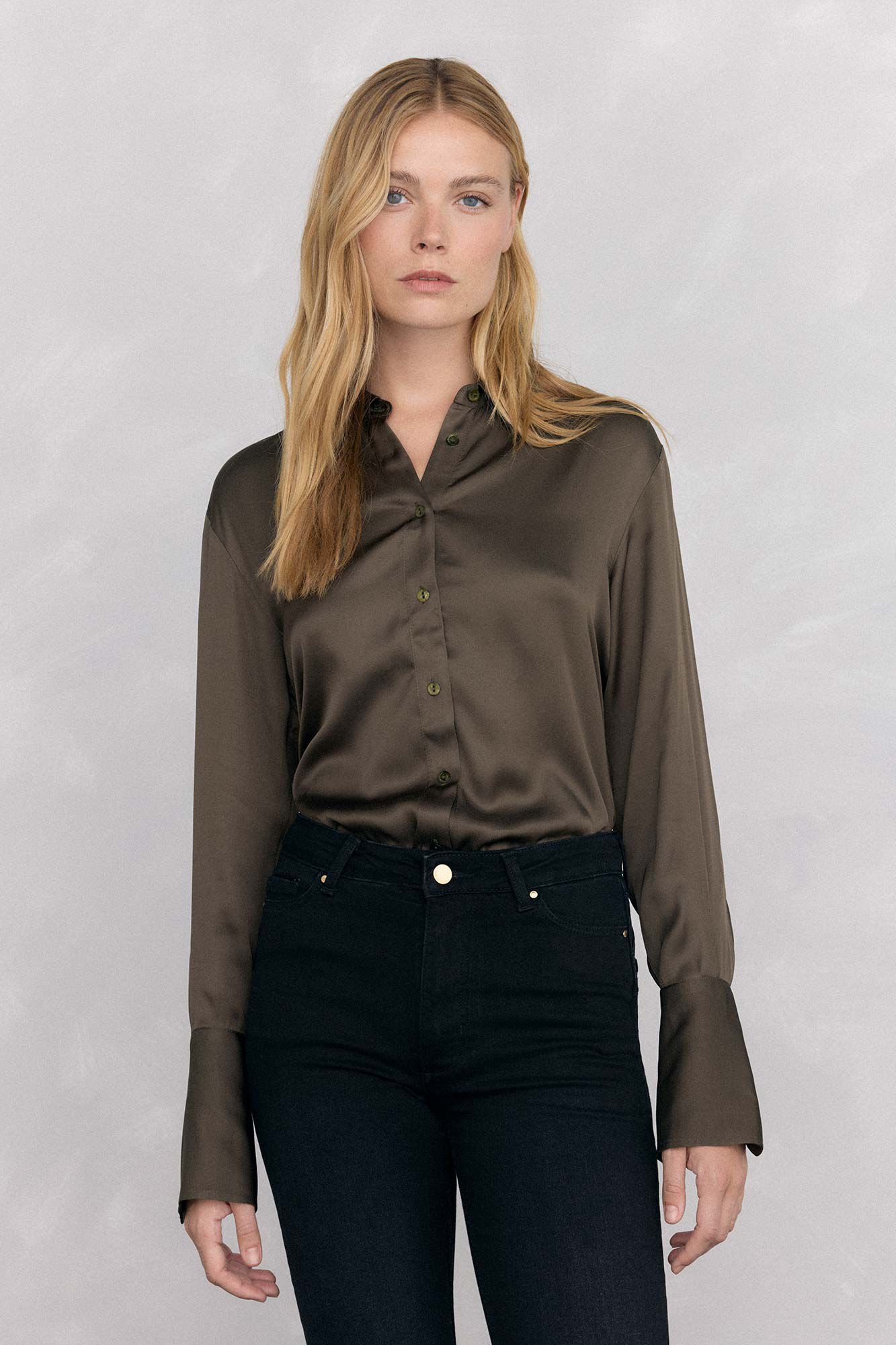 Pedro del Hierro Camisa sat&eacute;n lisa