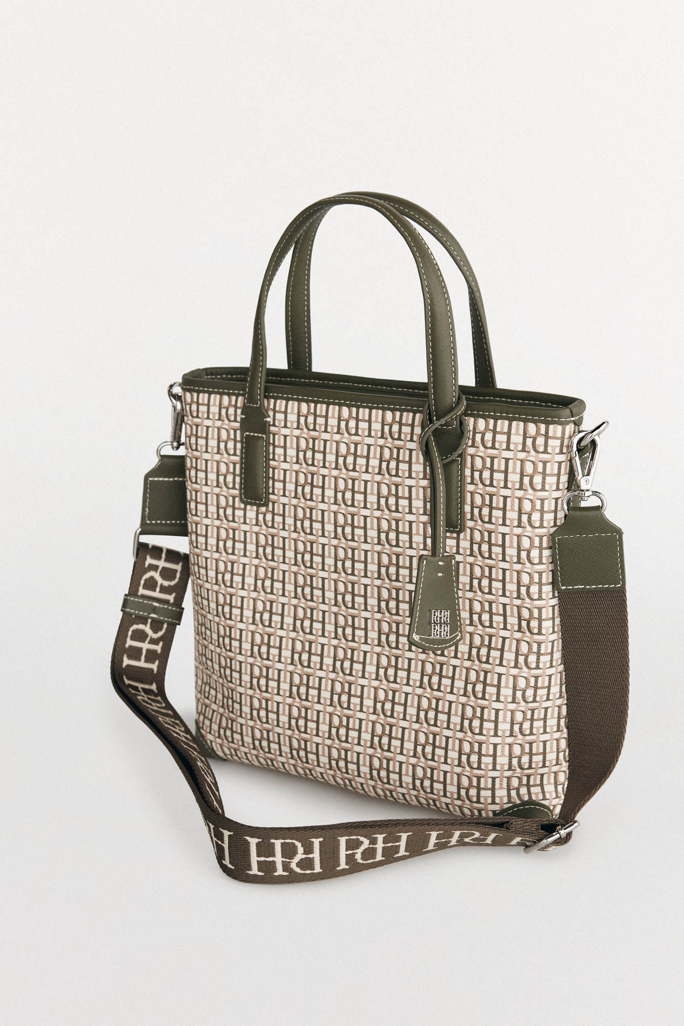 Pedro del Hierro Bolsa mini tote bandolera monograma Verde