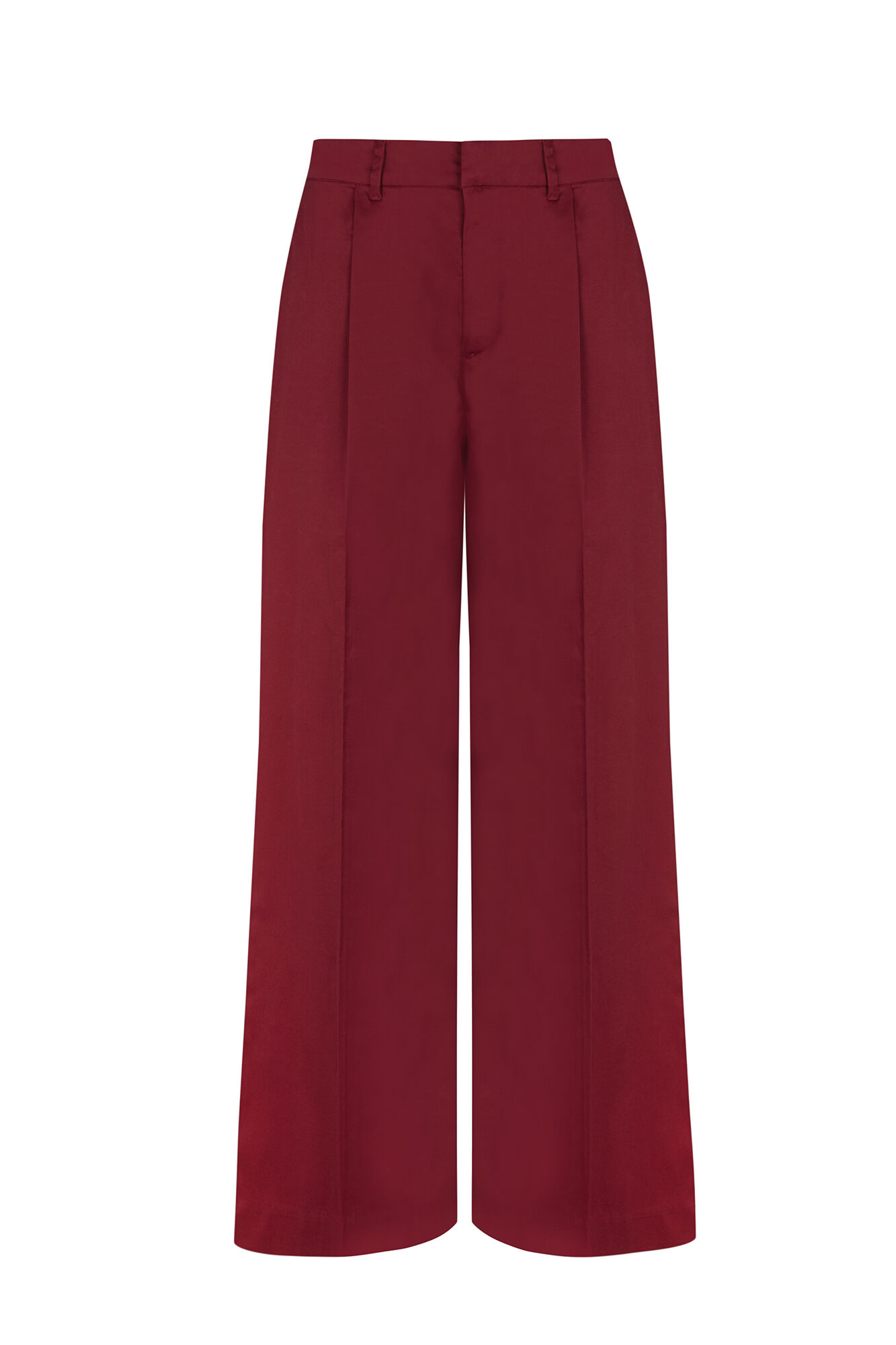 Pedro del Hierro Pantalones wide leg classic Burdeos
