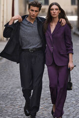 Pedro del Hierro Pantal&oacute;n recto de traje Morado