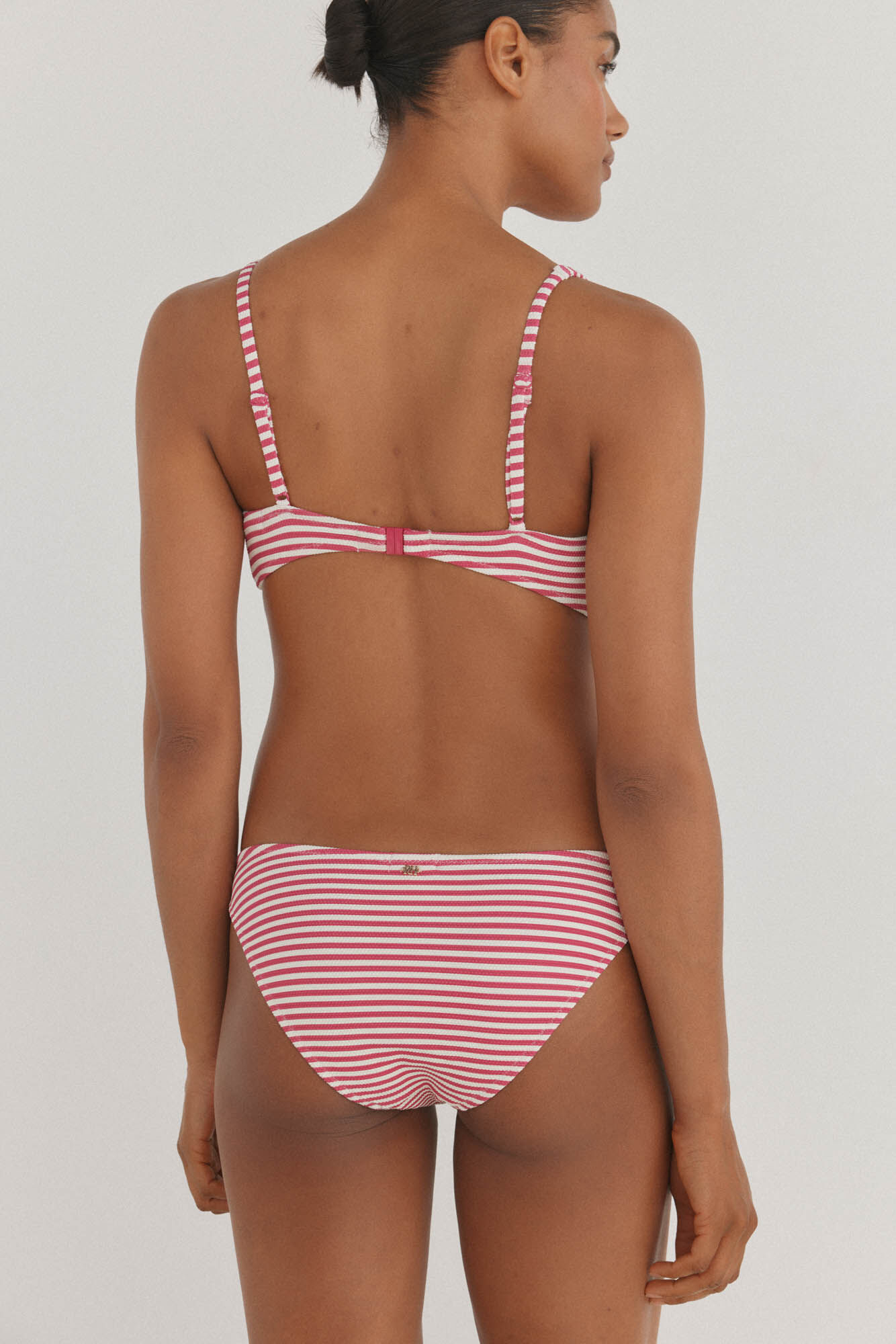 Pedro del Hierro Bikini panty cl&aacute;sico y top halter de piqu&eacute; Rosa