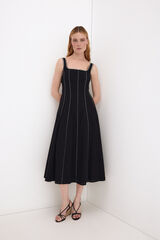 Pedro del Hierro Vestido midi contrastes Negro