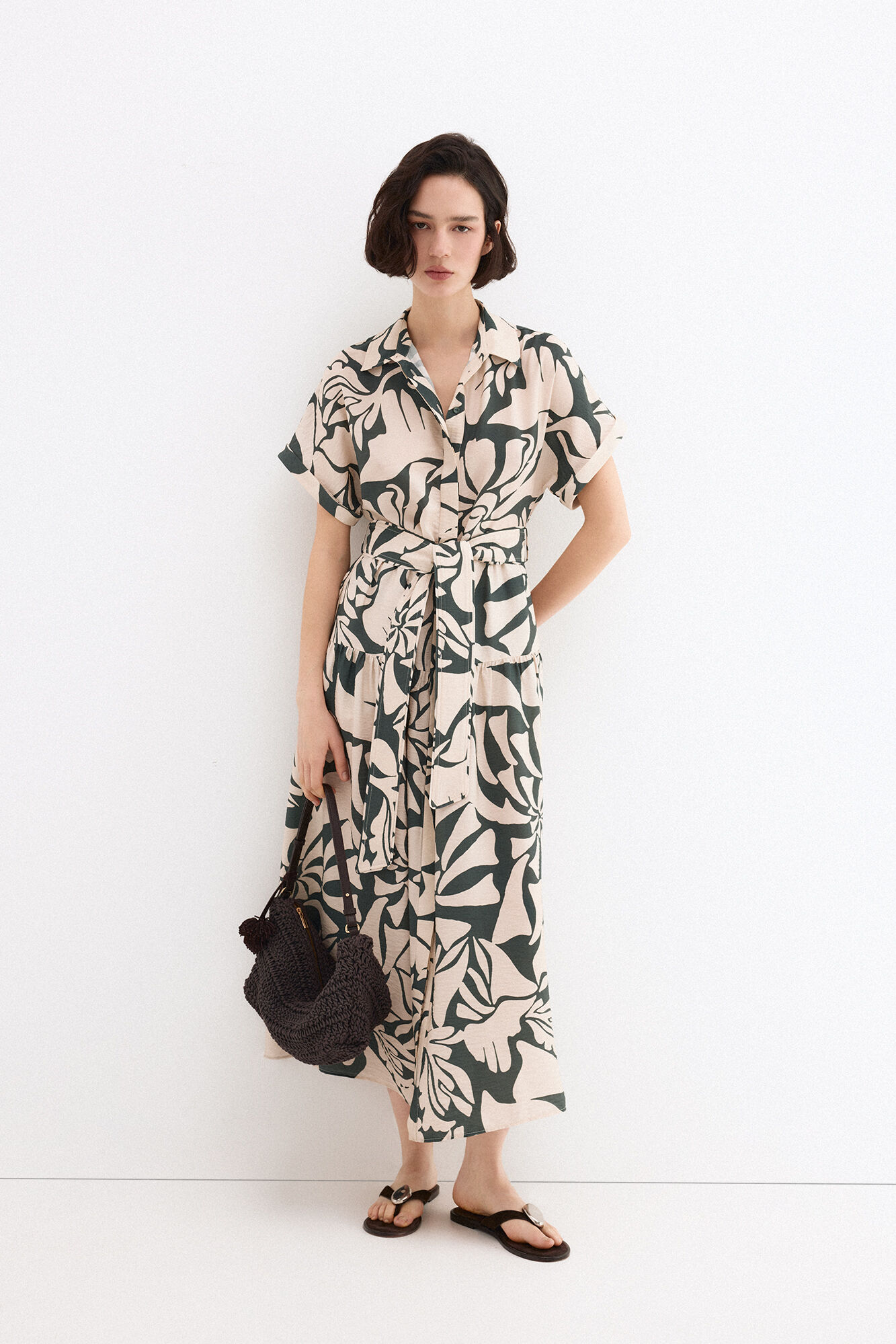 Pedro del Hierro Vestido camisero estampado
