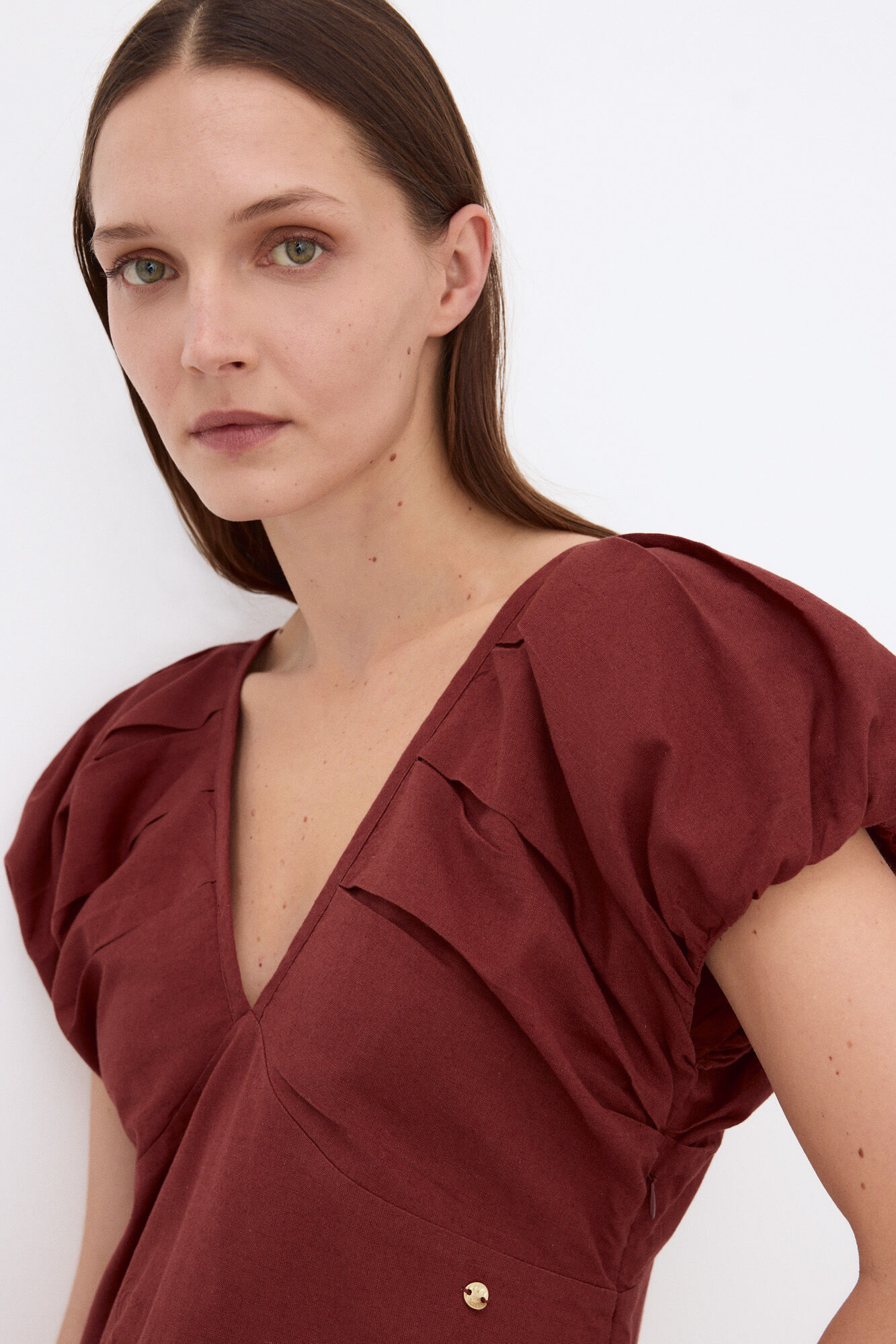 Pedro del Hierro Vestido largo midi con flores bordadas