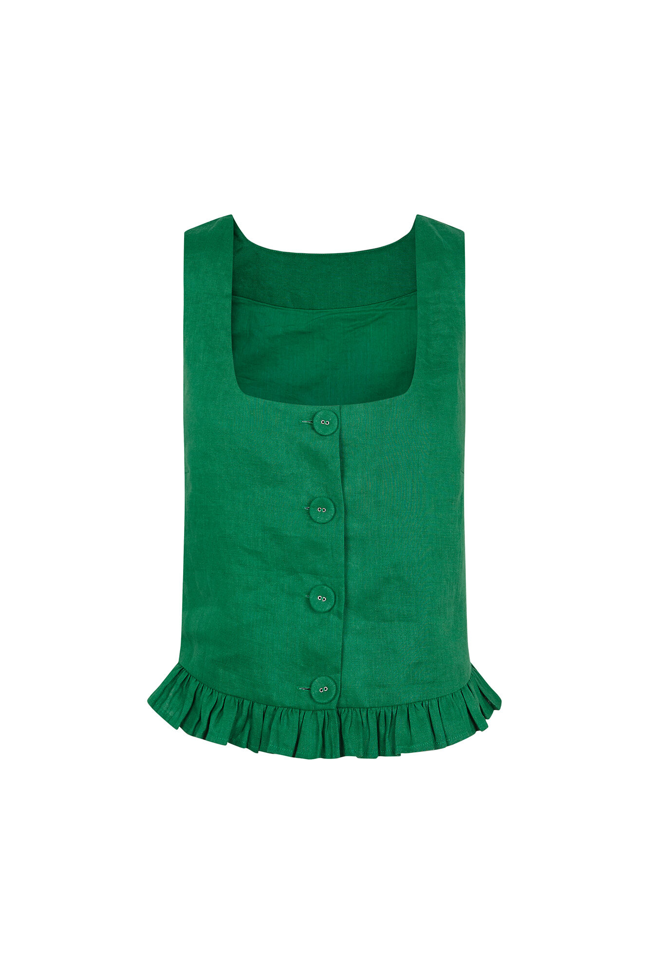 Pedro del Hierro Chaleco lino volante Verde