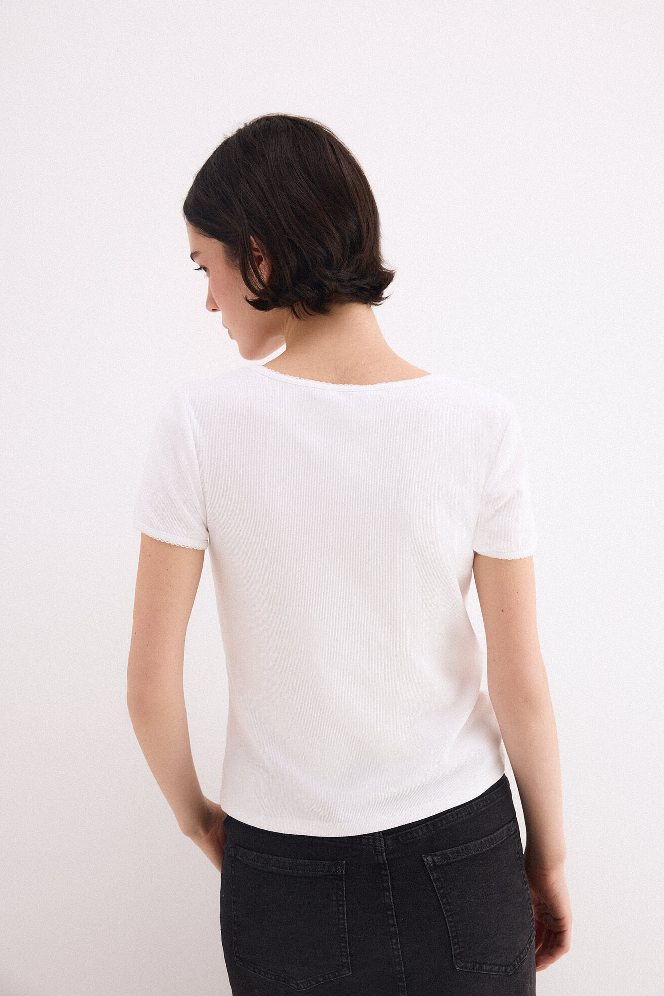 Pedro del Hierro Camiseta con encaje Blanco