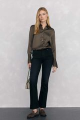 Pedro del Hierro Camisa sat&eacute;n lisa Verde
