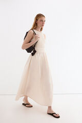 Pedro del Hierro Vestido combinado con cuerpo de punto Crudo