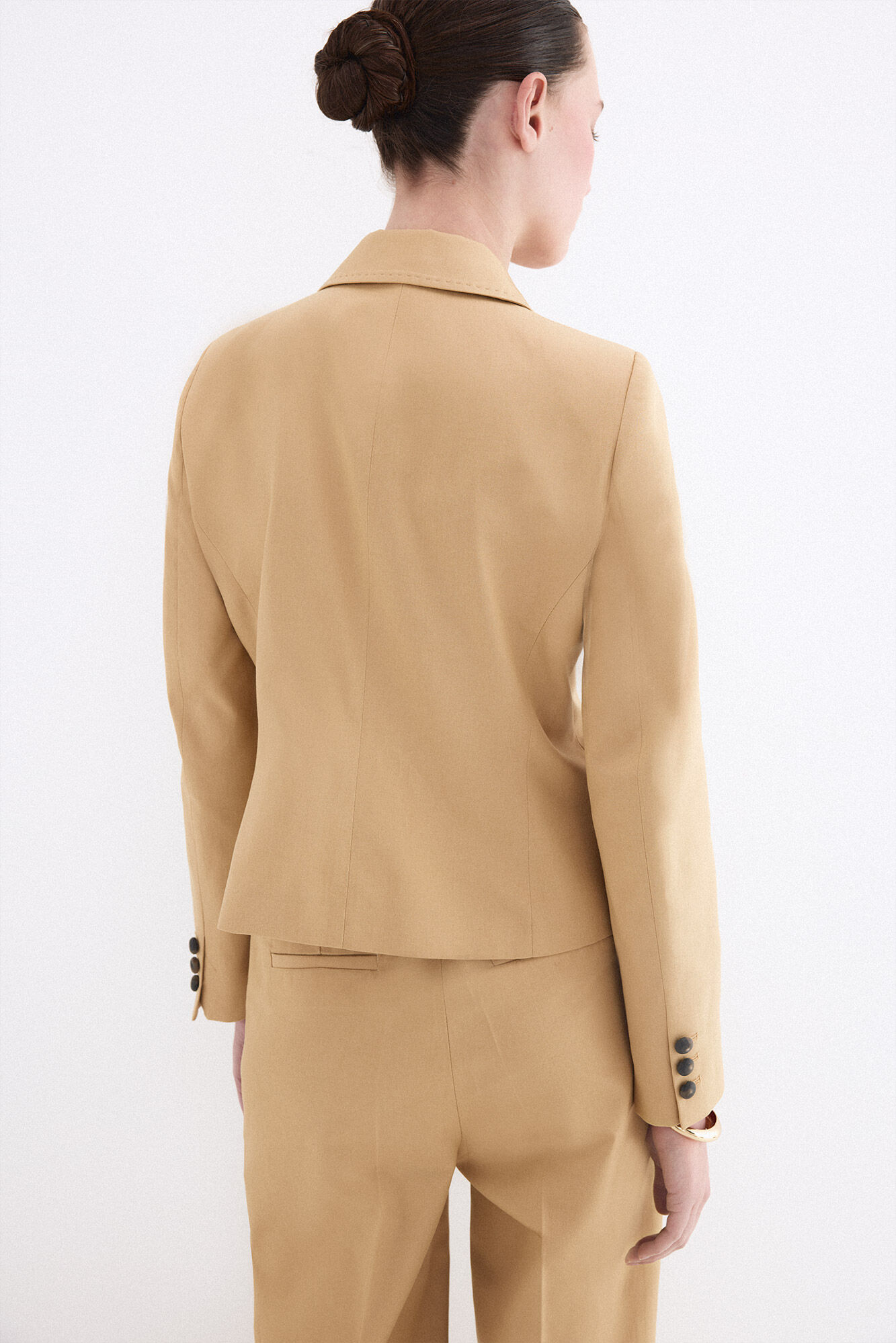 Pedro del Hierro Blazer crop de traje camel Beige