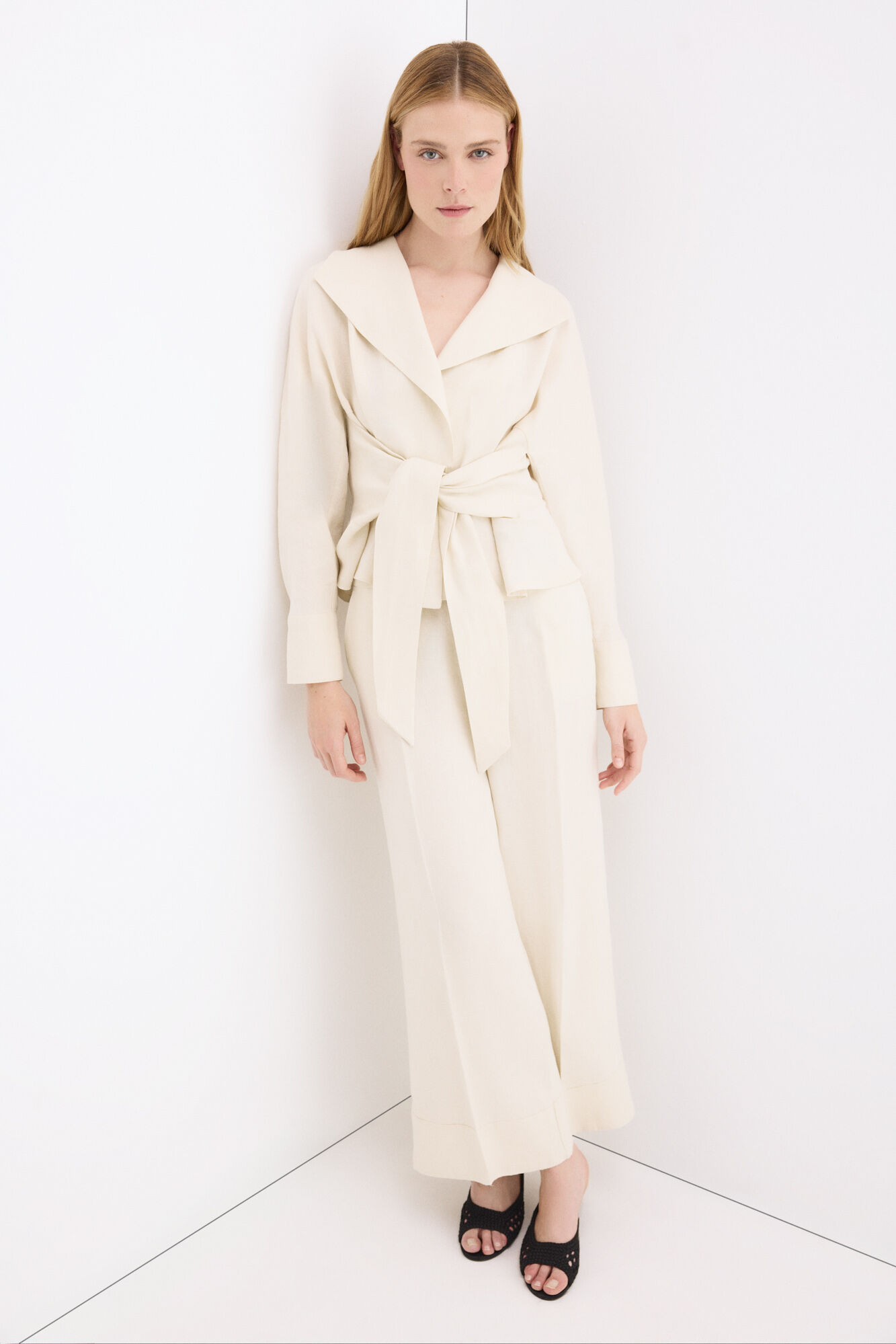 Pedro del Hierro Pantal&oacute;n recto de lino