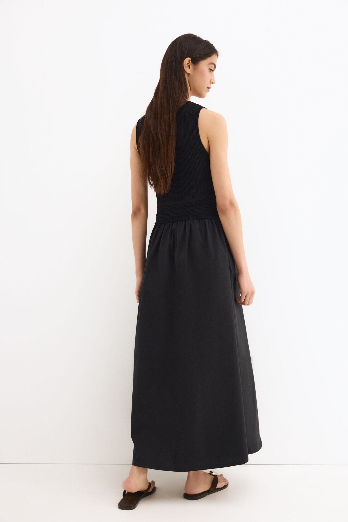 Pedro del Hierro Vestido combinado con cuerpo de punto Negro
