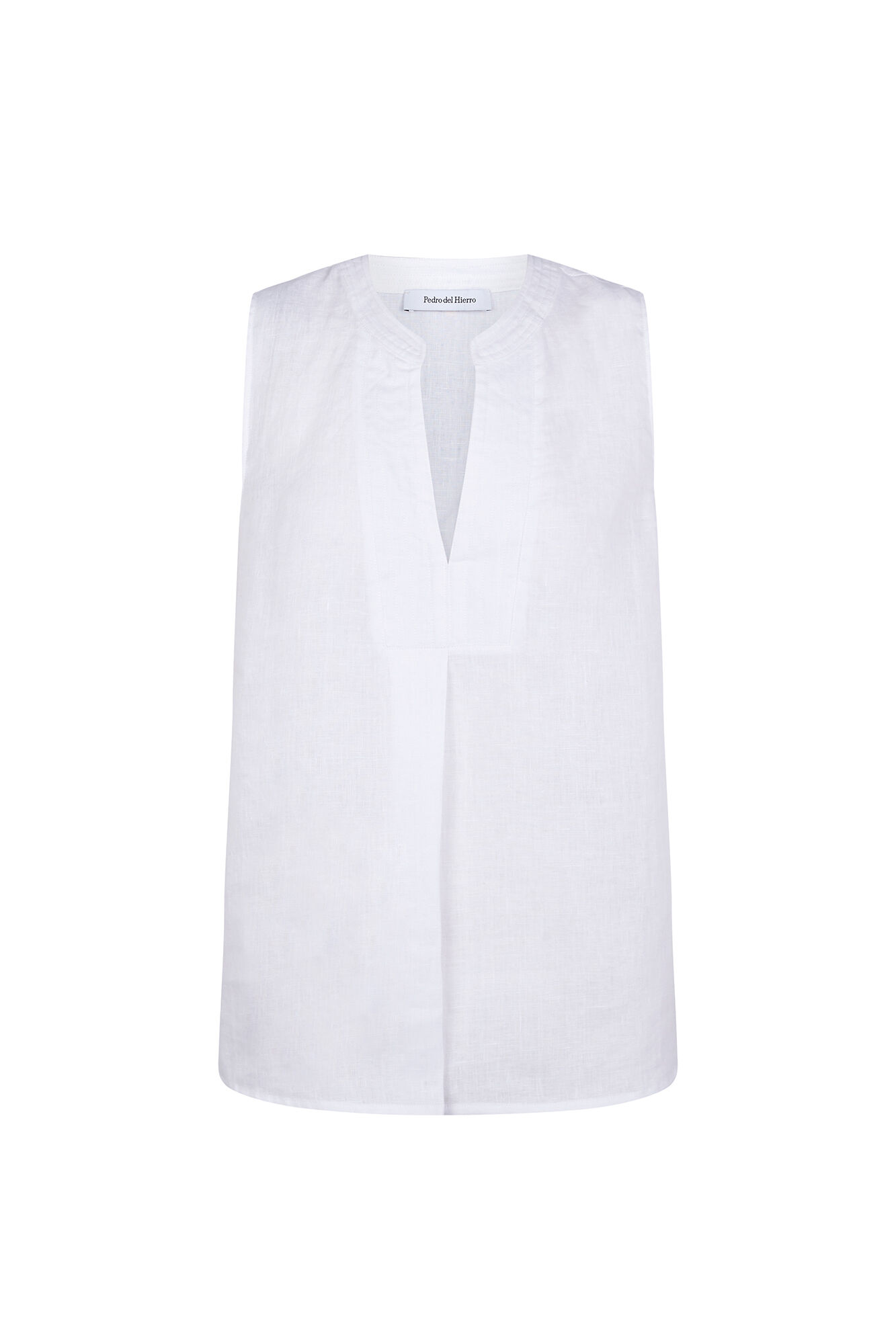 Pedro del Hierro Top liso lino Blanco