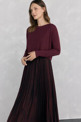 Pedro del Hierro Vestido de dos piezas con brillo Burdeos