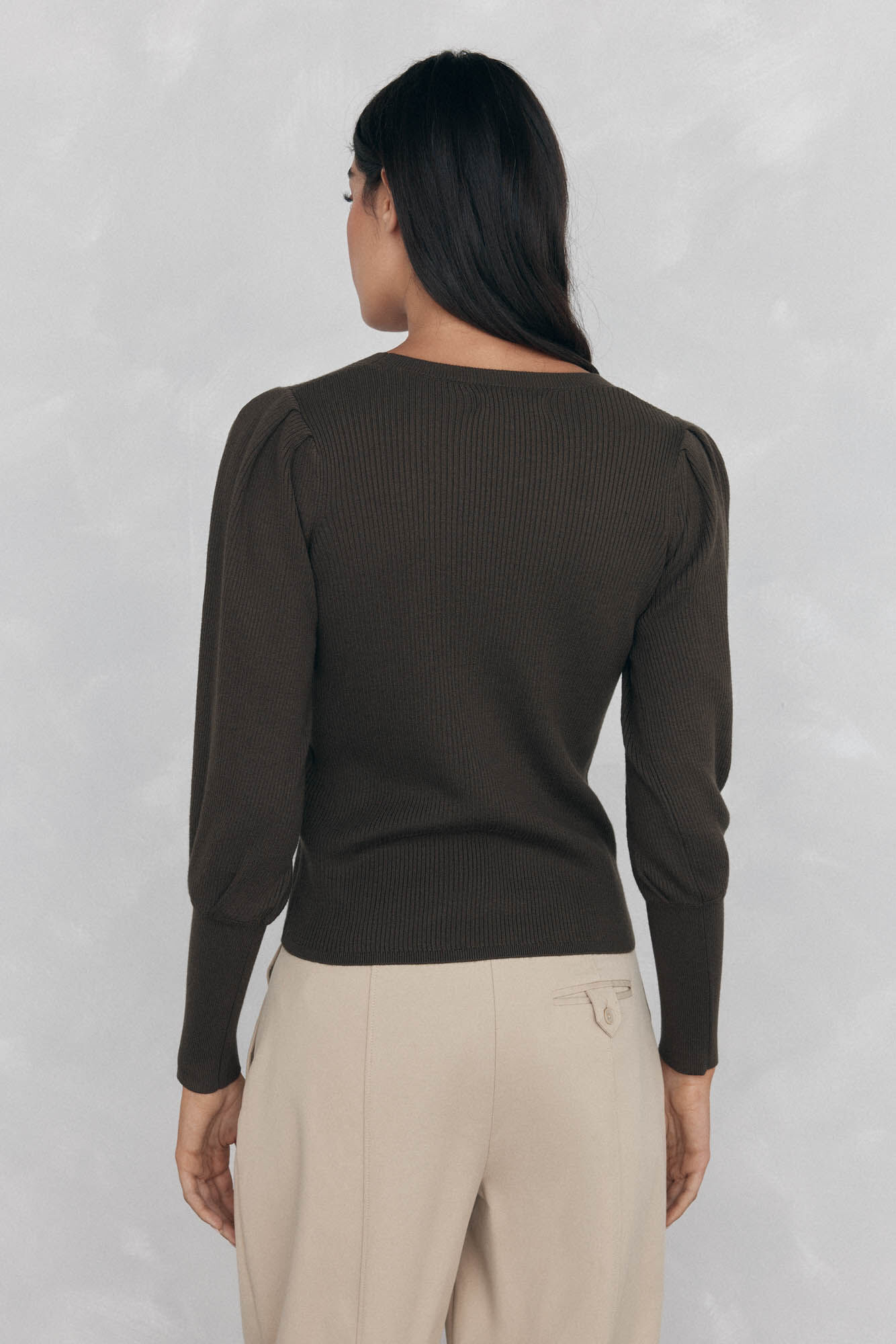 Pedro del Hierro Jersey canal&eacute; manga abullonada Verde