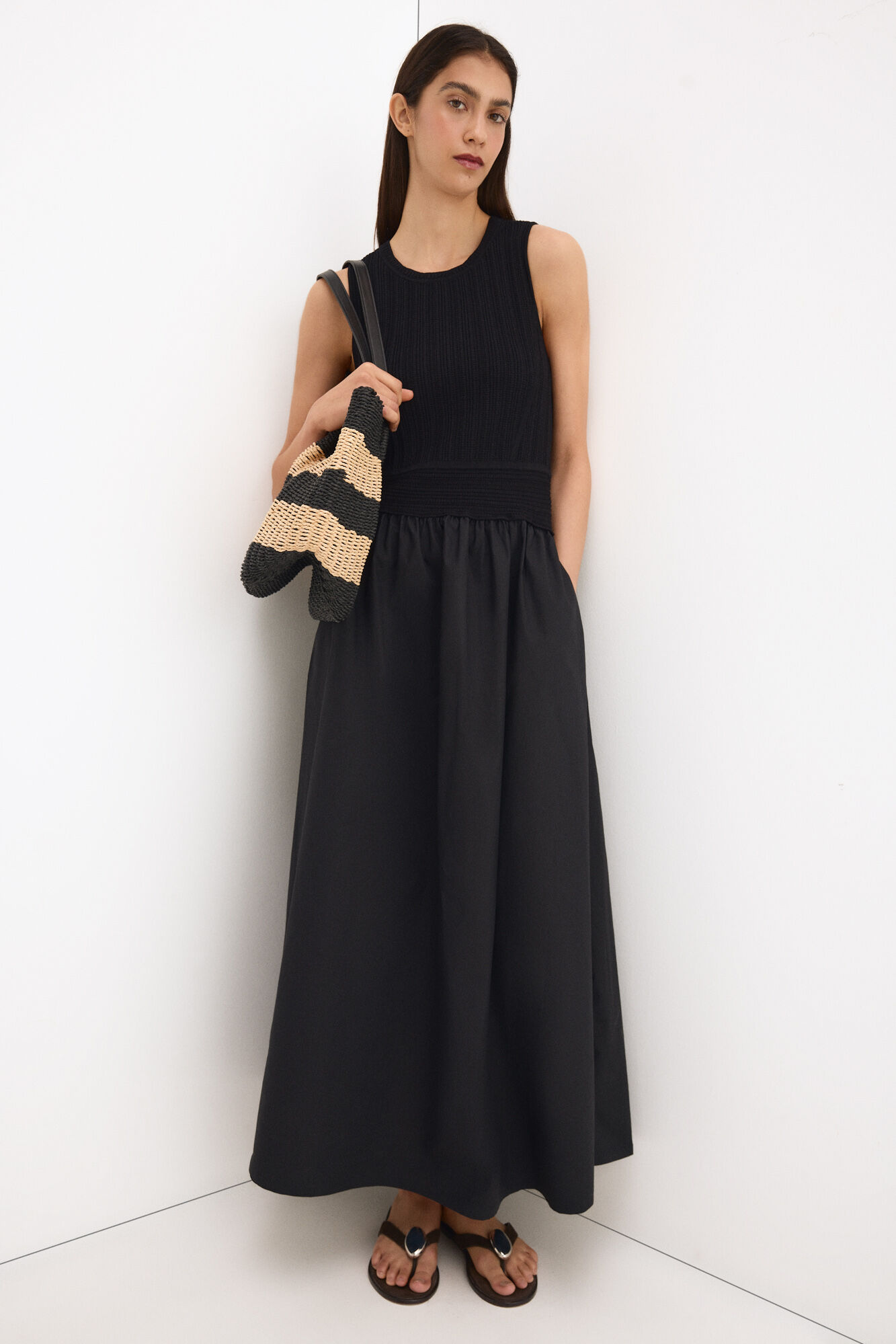 Pedro del Hierro Vestido combinado con cuerpo de punto