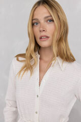 Pedro del Hierro Camisa con cuello de textura Blanco