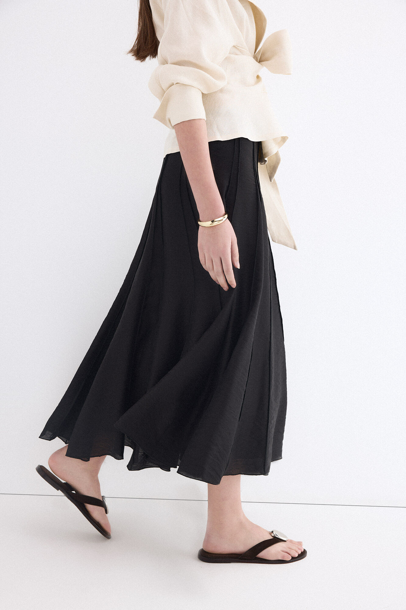 Pedro del Hierro Falda vuelo godets Negro