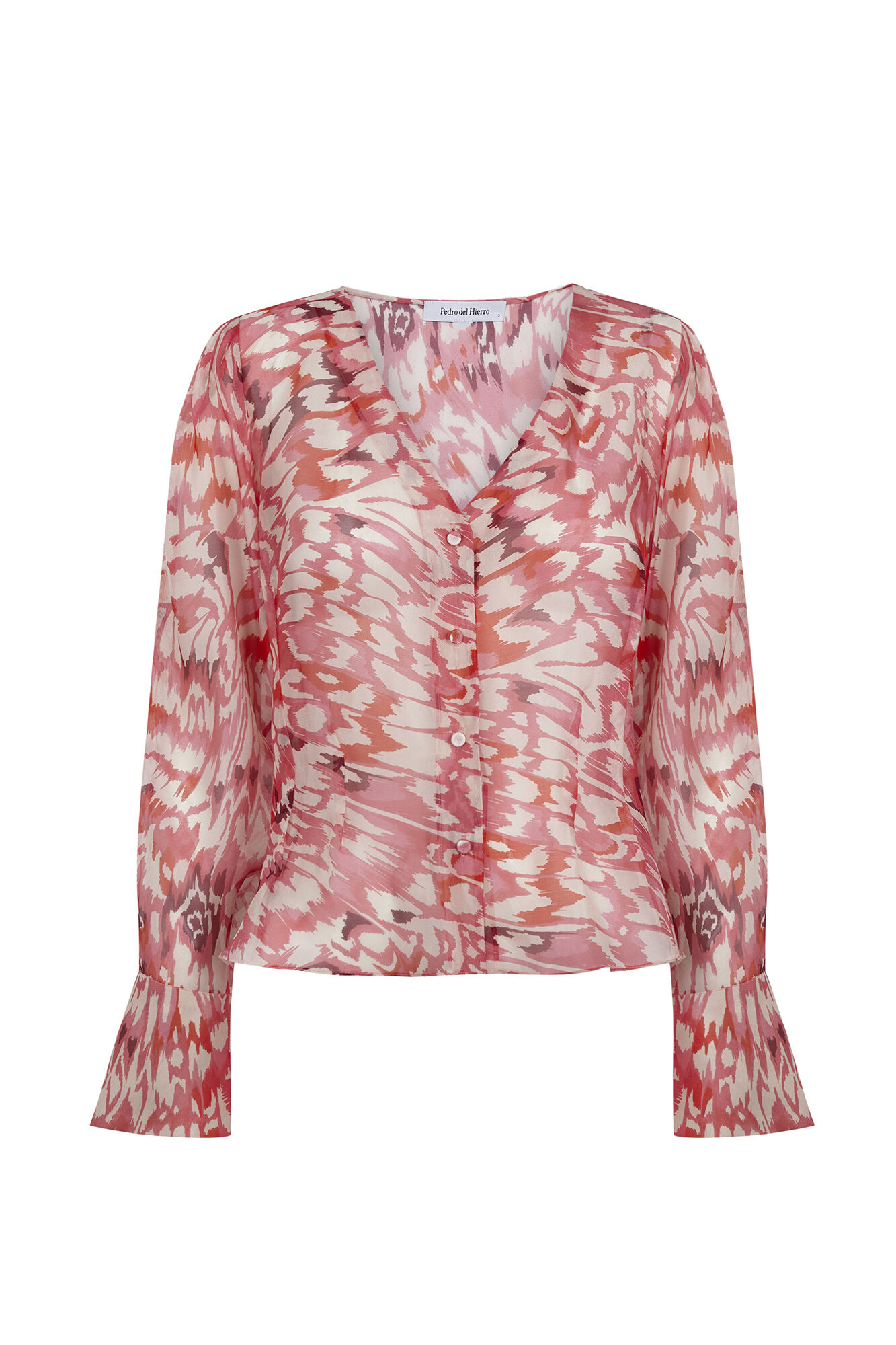 Pedro del Hierro Blusa estampada de seda Rojo