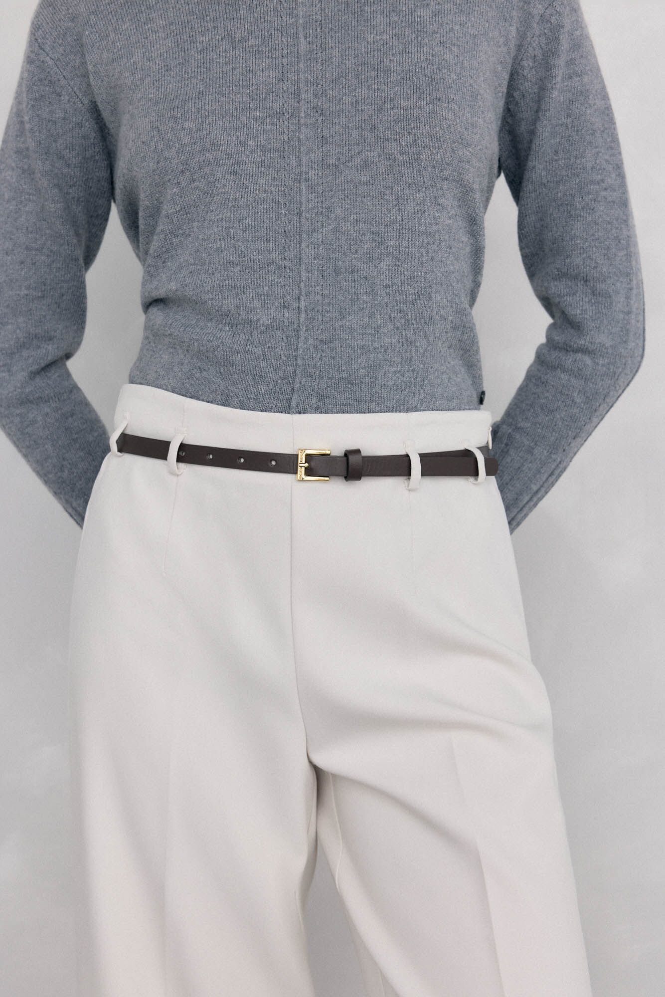 Pedro del Hierro Pantal&oacute;n culotte con cintur&oacute;n Beige