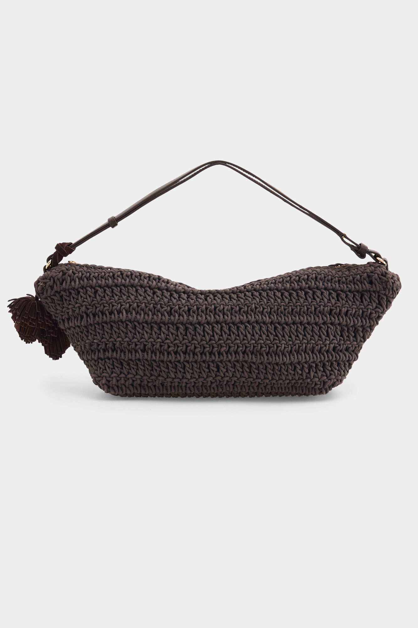 Pedro del Hierro Bolso punto trenzado Marr&oacute;n