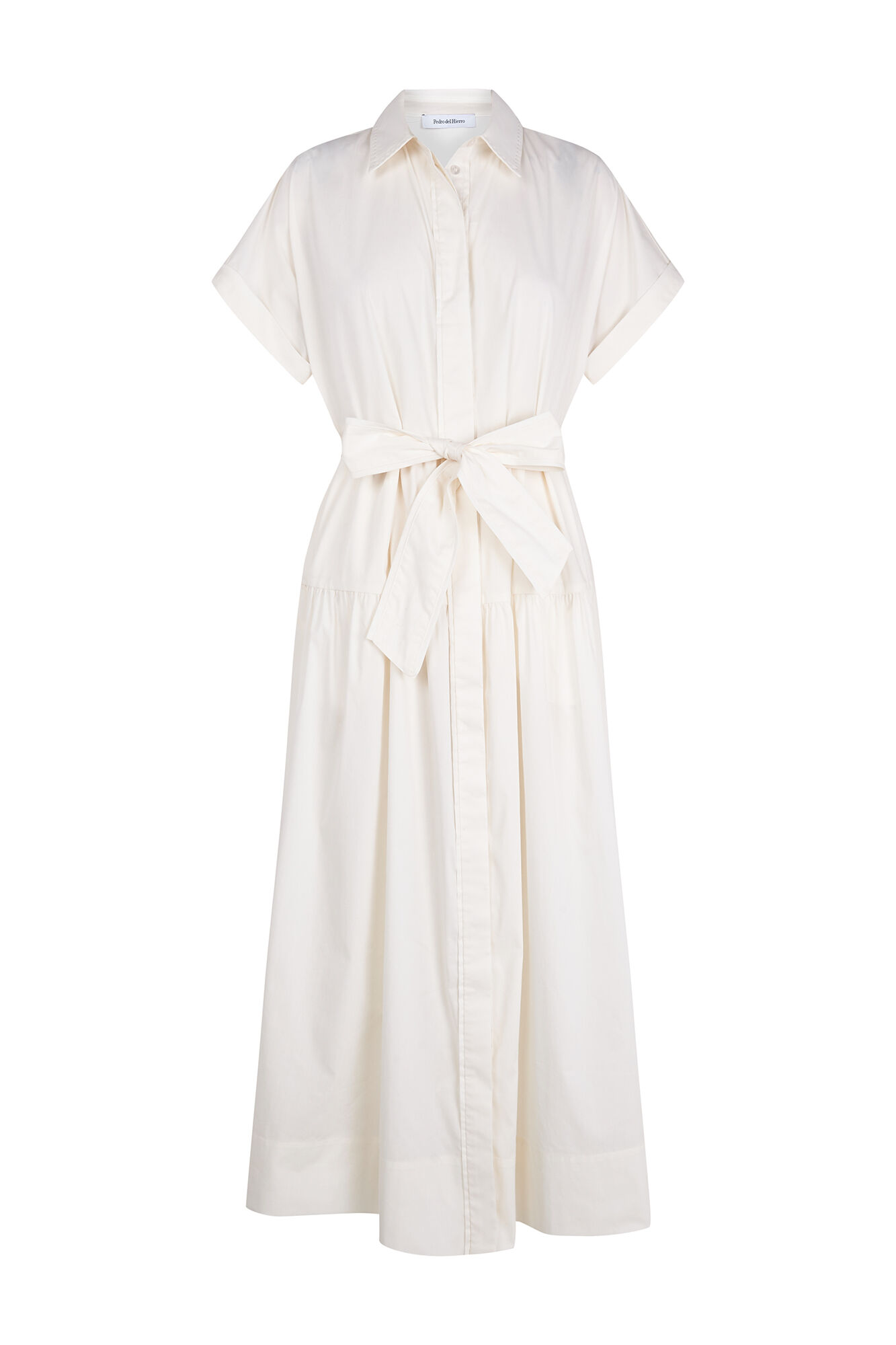 Pedro del Hierro Vestido camisero de popel&iacute;n Crudo