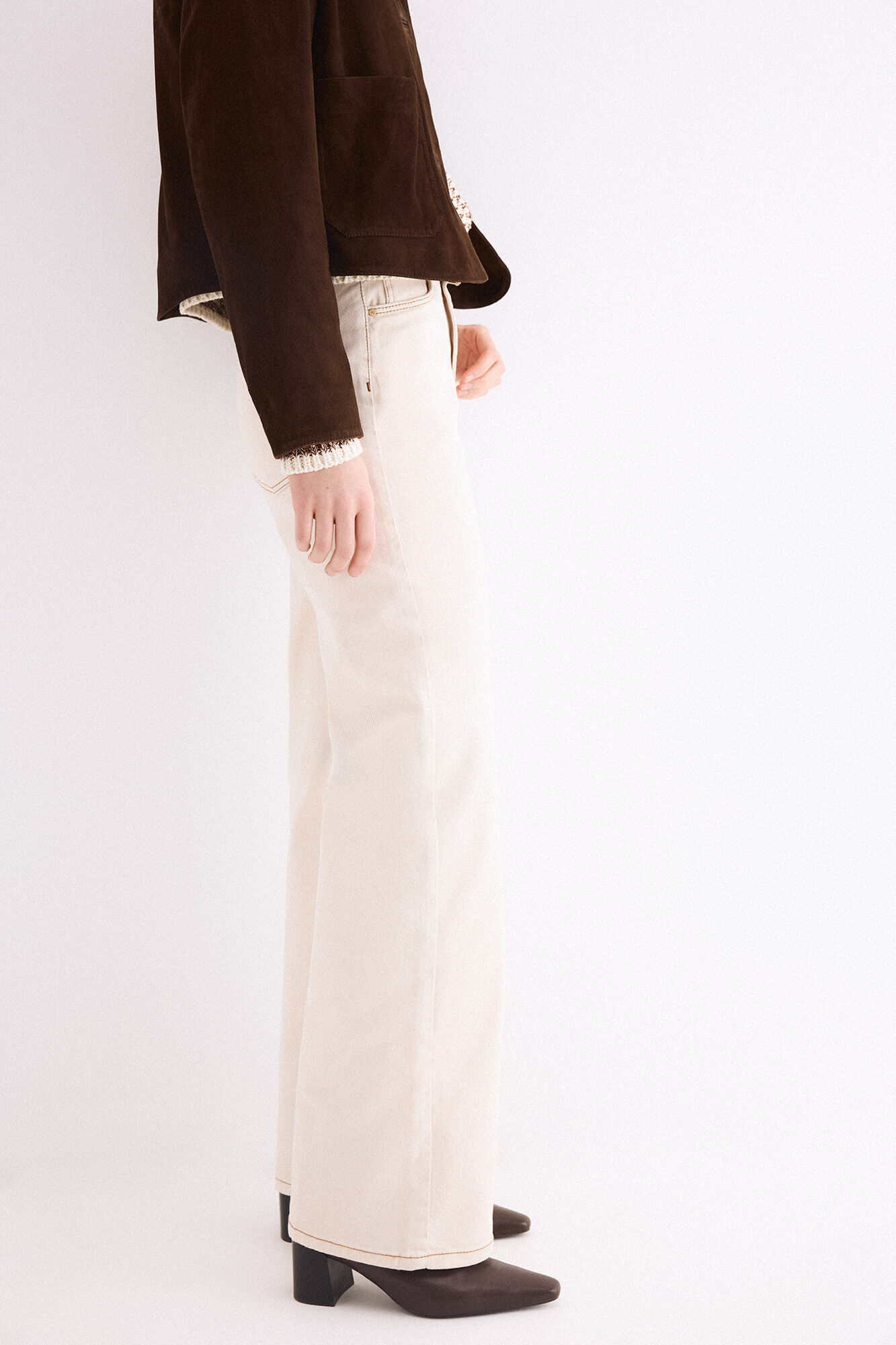 Pedro del Hierro Jeans wide leg basic Beige