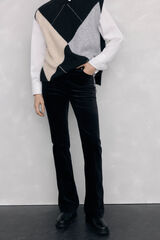 Pedro del Hierro Pantalones push up flare de terciopelo Negro