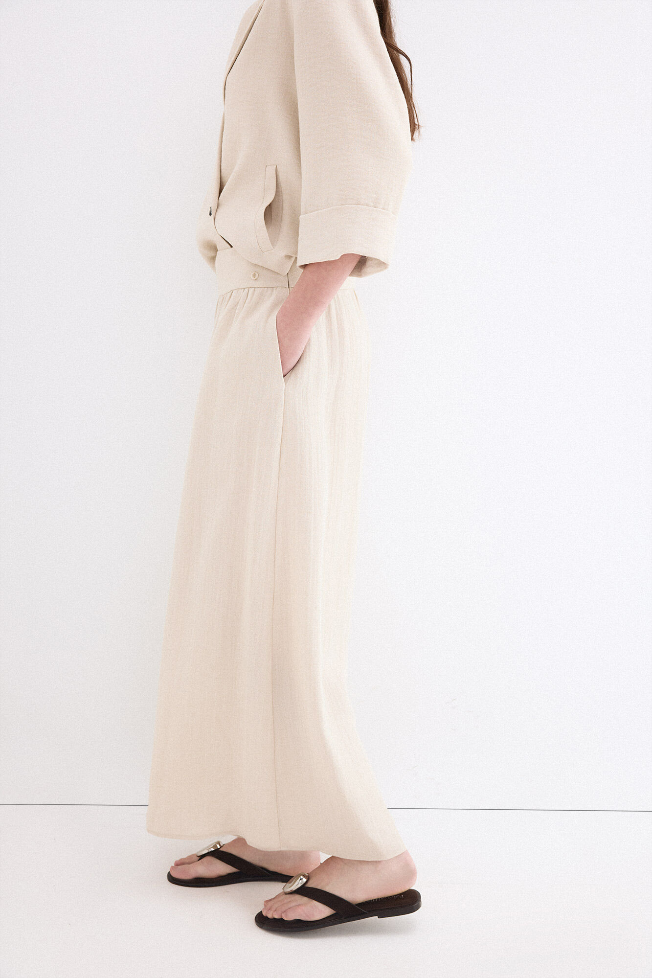 Pedro del Hierro Pantal&oacute;n falda Marr&oacute;n