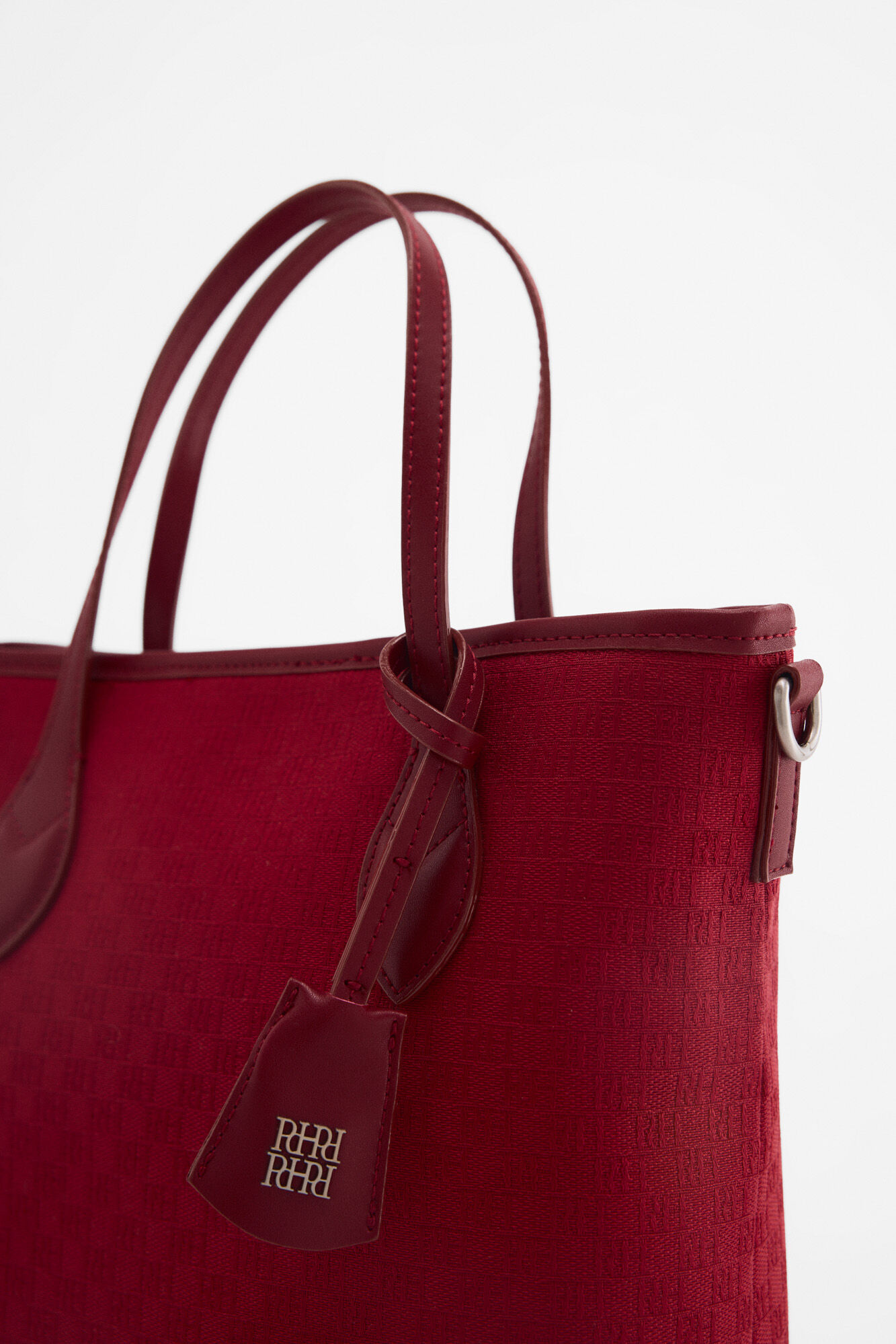 Pedro del Hierro Bolsa tote mediana de jacquard cherry
