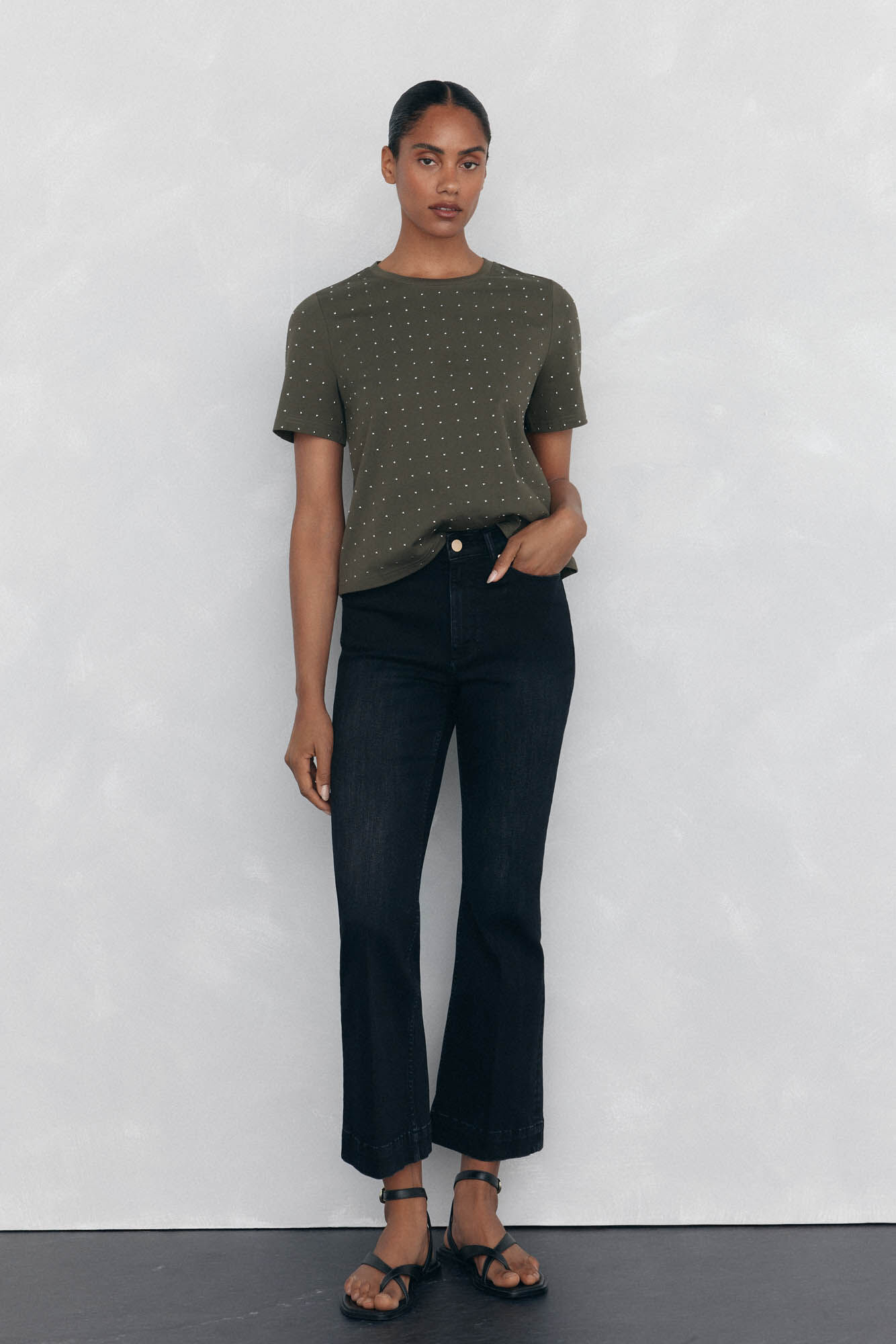 Pedro del Hierro Playera mini con tachuelas