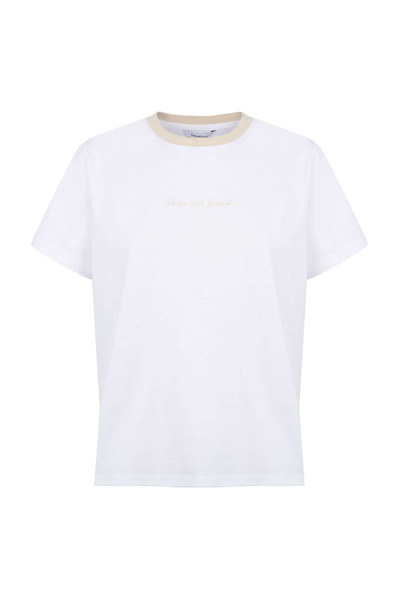 Pedro del Hierro Playera con contraste Pedro del Hierro Blanco