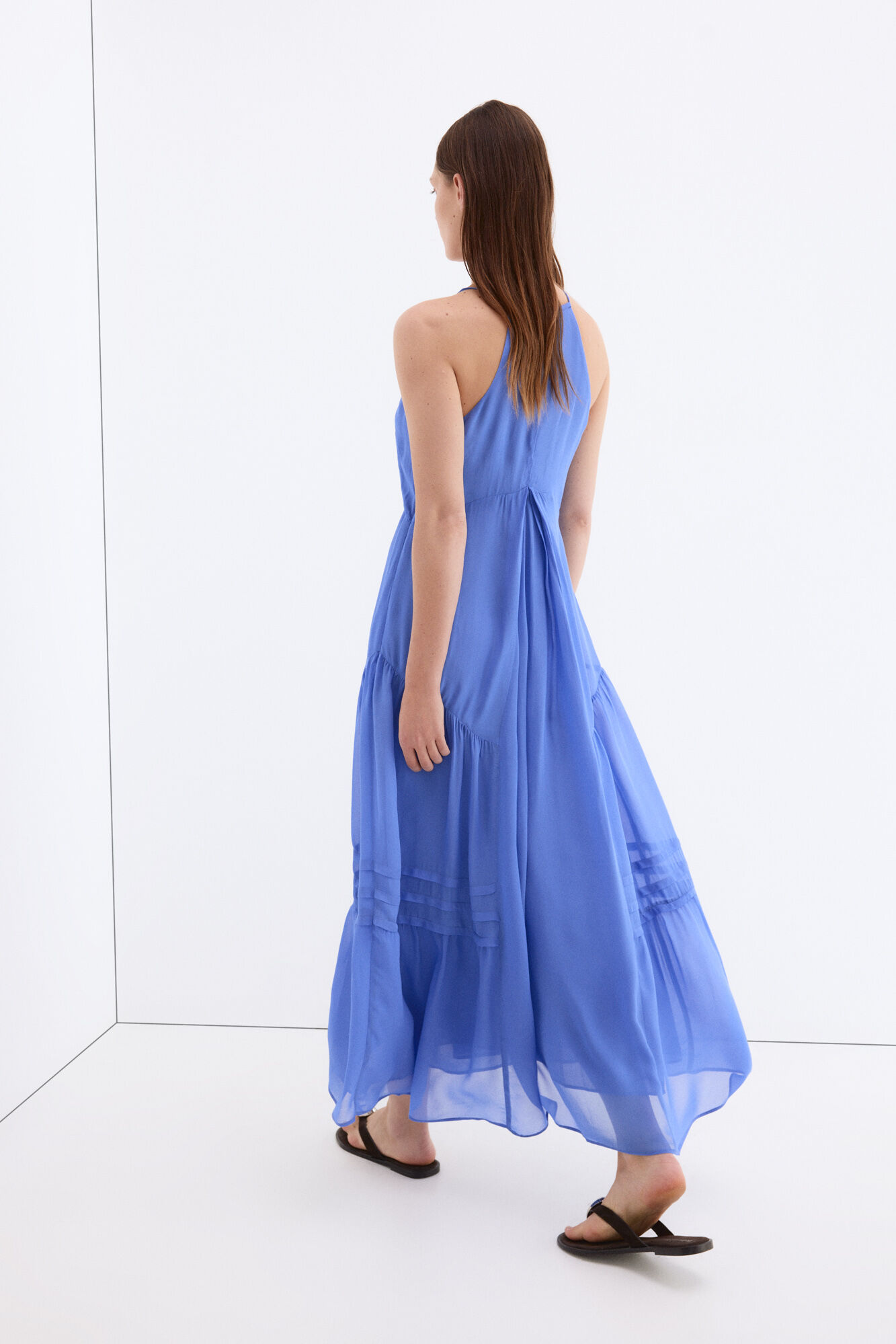 Pedro del Hierro Vestido fluido tirantes Azul