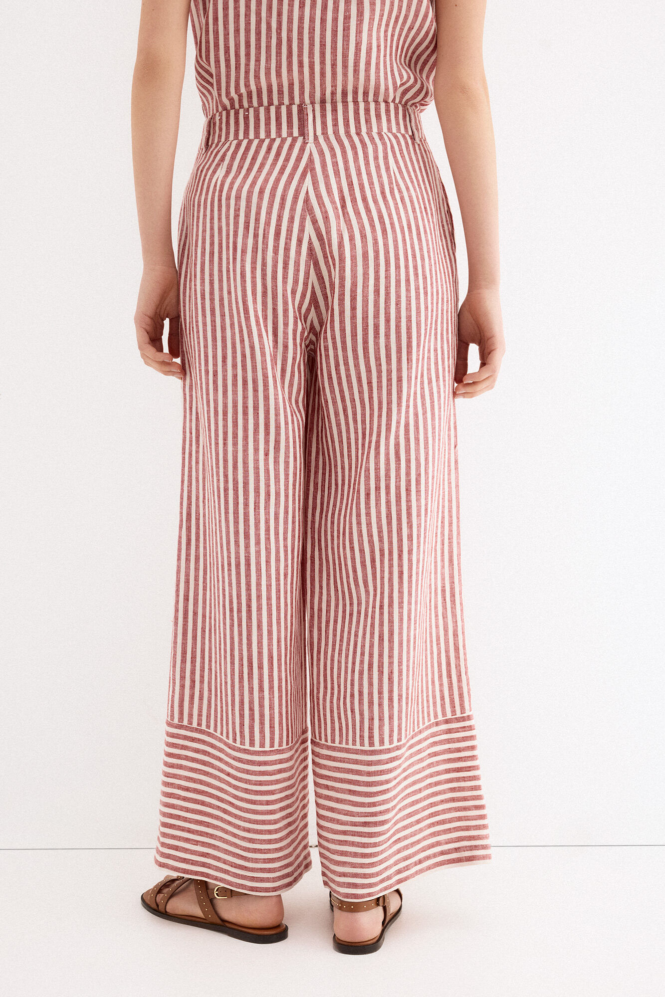Pedro del Hierro Pantalones wide flare cl&aacute;sicos Rosa