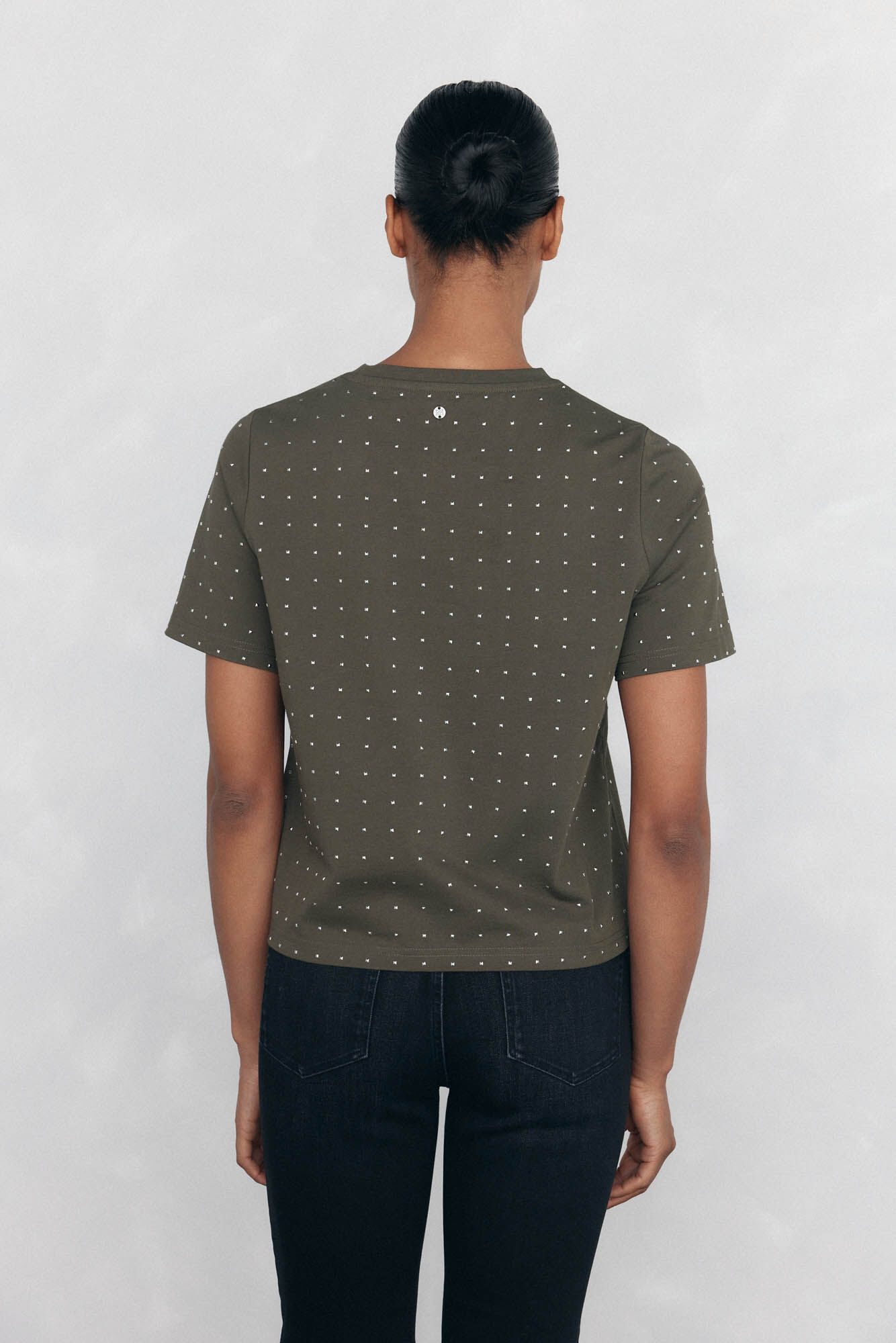 Pedro del Hierro Playera mini con tachuelas Verde
