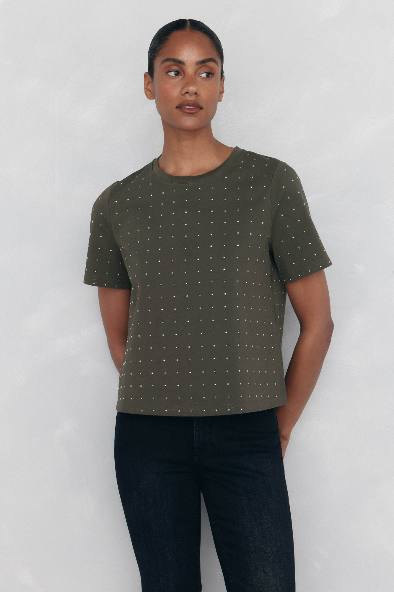 Pedro del Hierro Playera mini con tachuelas