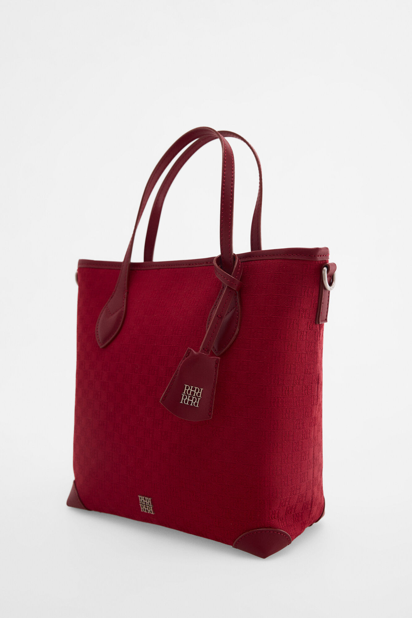 Pedro del Hierro Bolsa tote mediana de jacquard cherry Burdeos