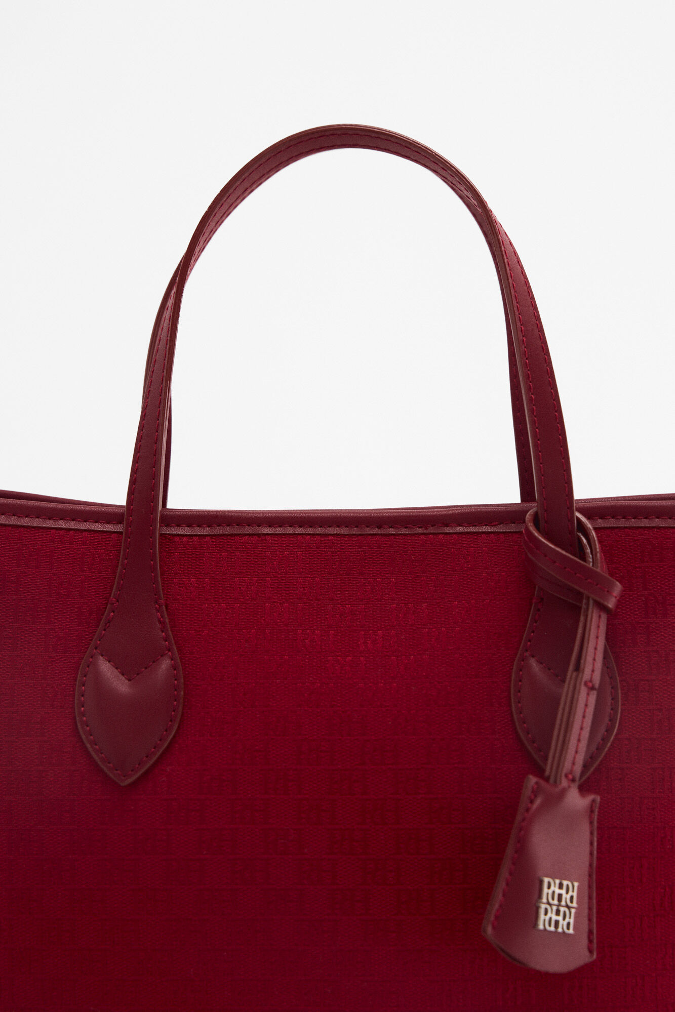 Pedro del Hierro Bolsa tote mediana de jacquard cherry Burdeos