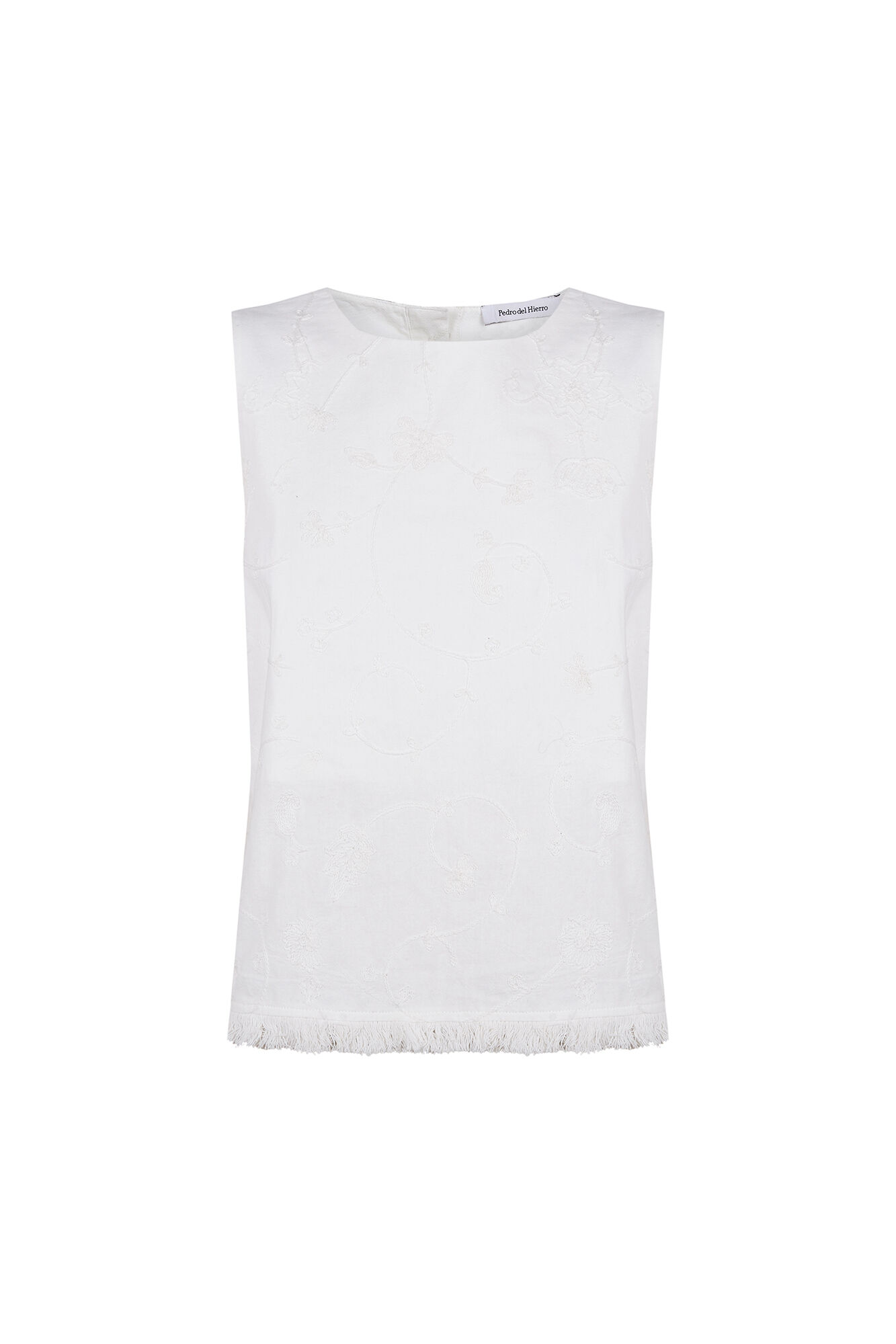 Pedro del Hierro Top bordado Blanco