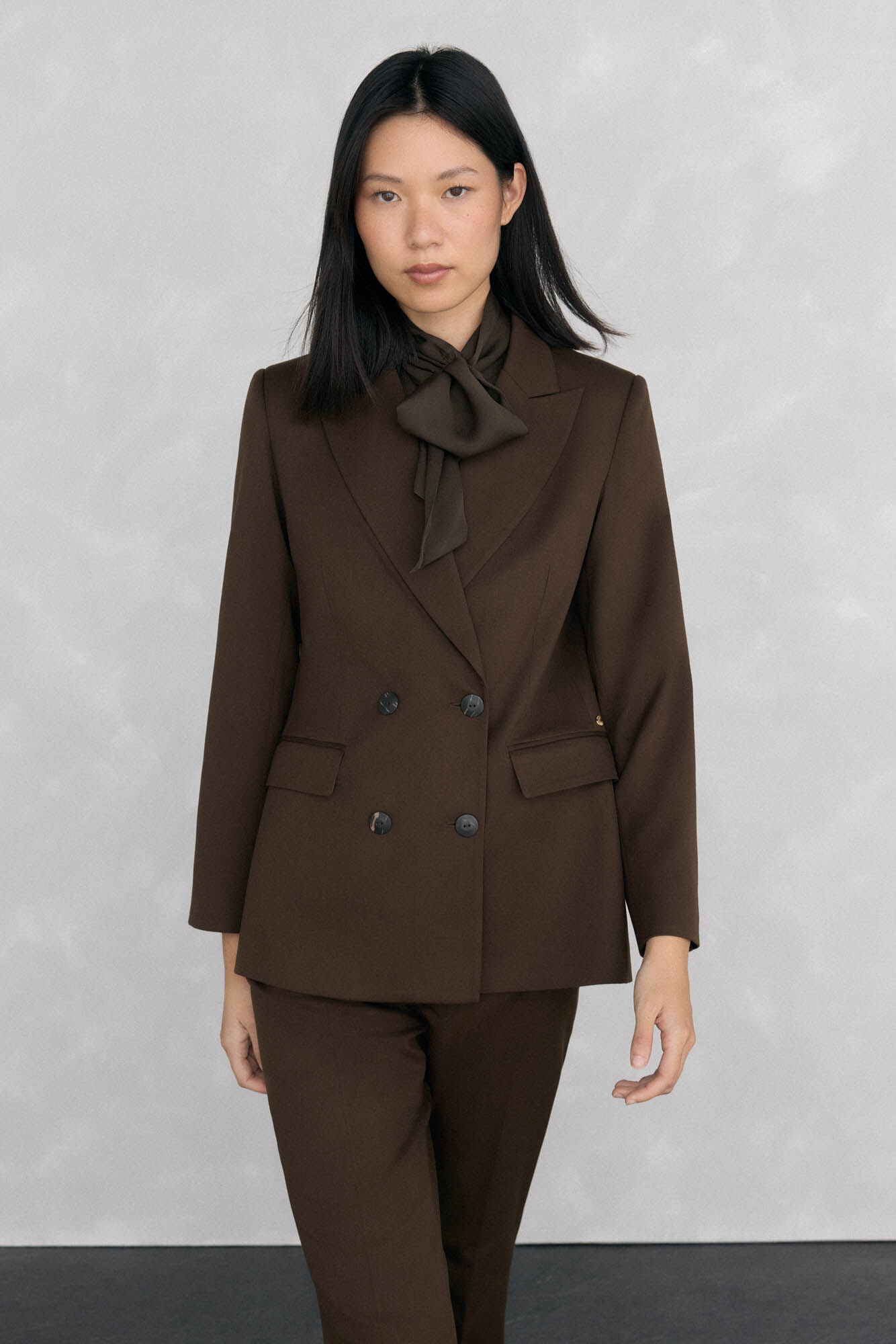 Pedro del Hierro Blazer de doble botonadura chocolate