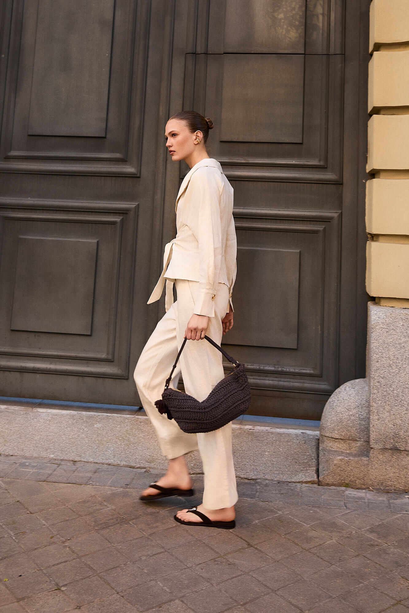 Pedro del Hierro Pantal&oacute;n recto de lino