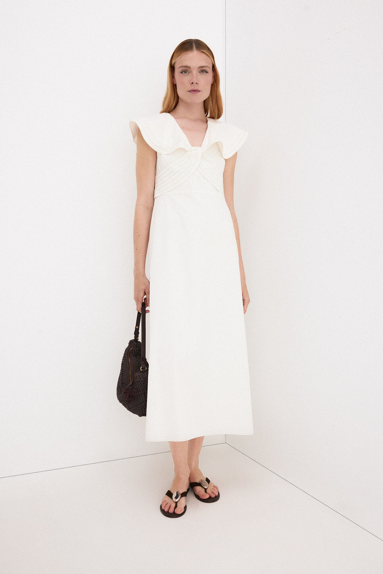 Pedro del Hierro Vestido midi volantes