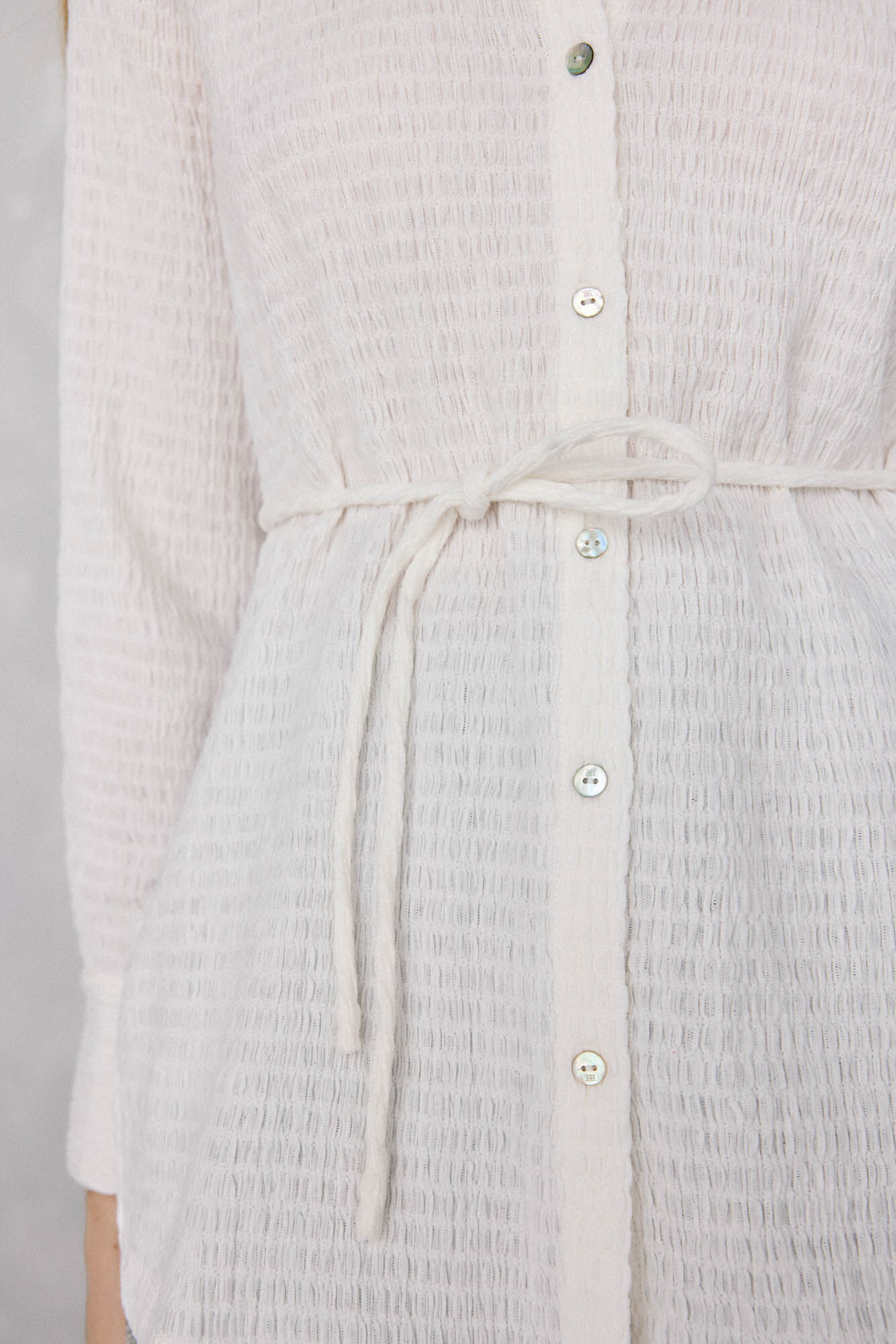 Pedro del Hierro Camisa con cuello de textura Blanco