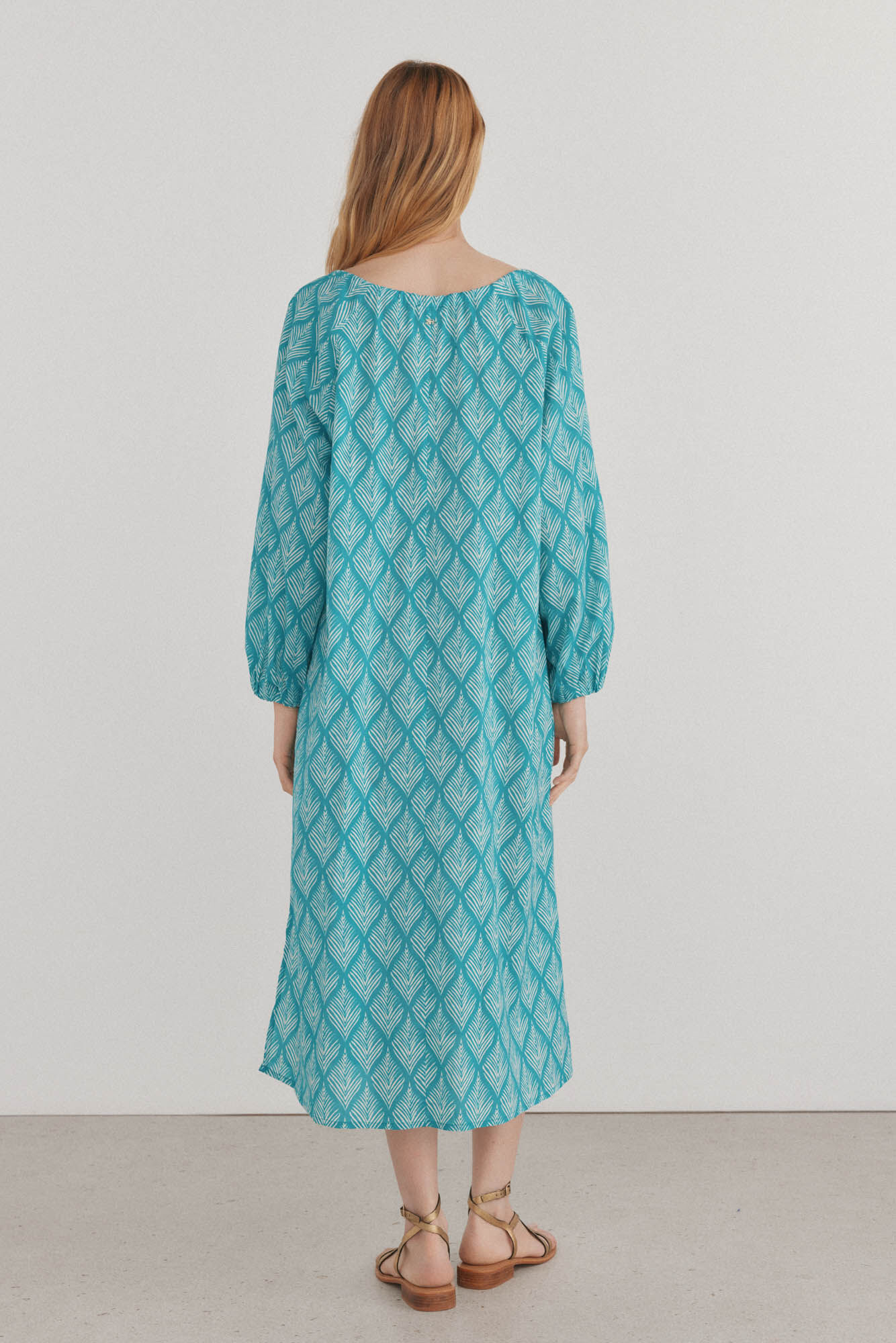 Pedro del Hierro Vestido kaft&aacute;n estampado Turquesa